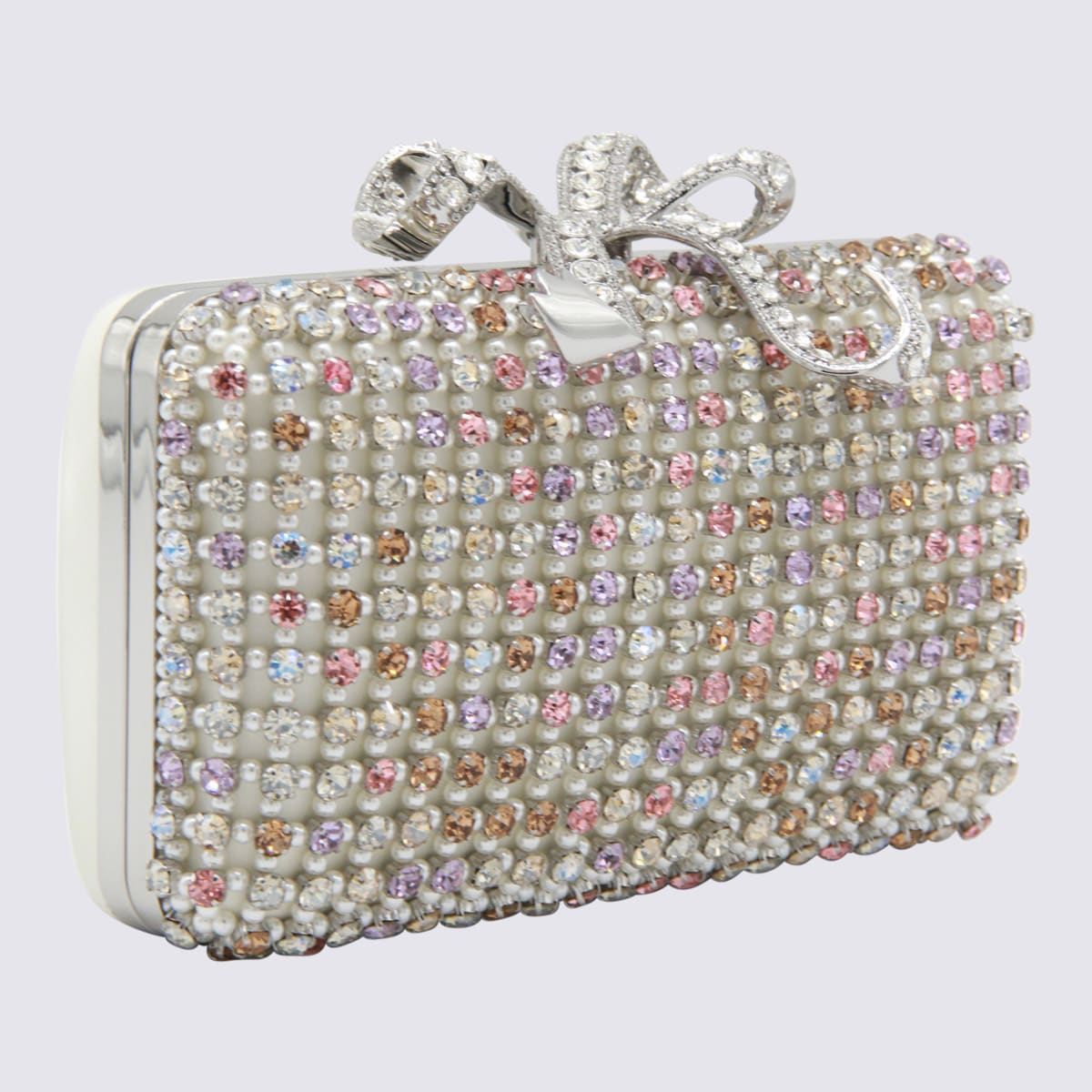 Self-portrait Multicolor Crystal Bag In Red