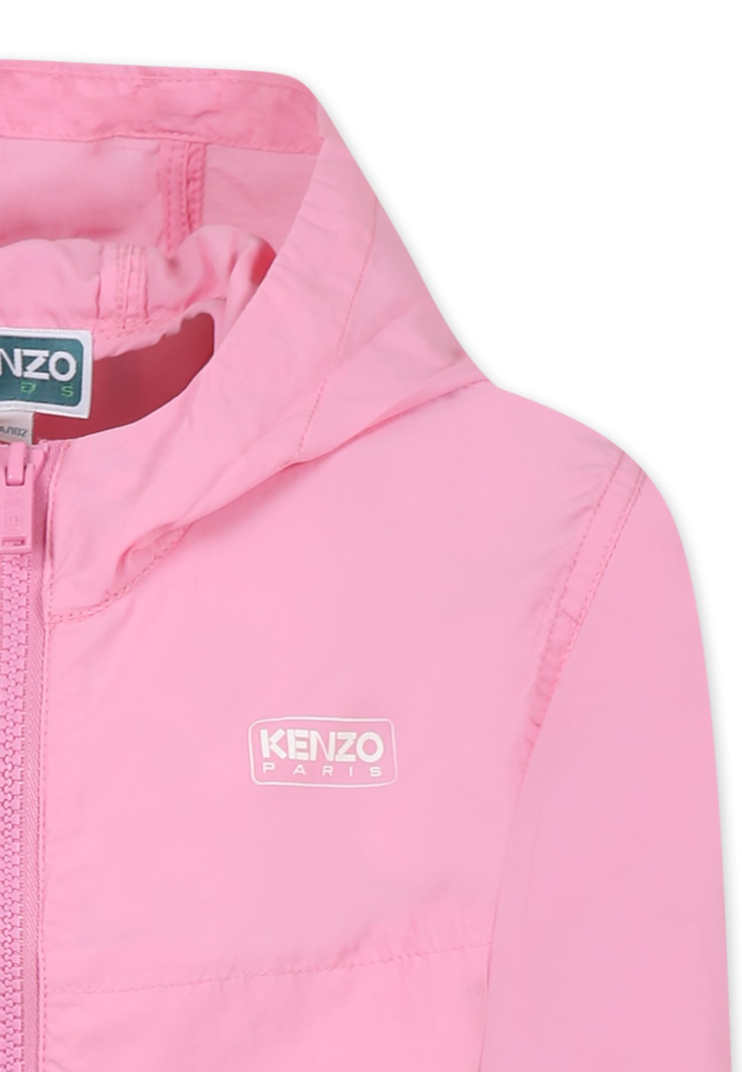 Kenzo Hooded Windbreaker In Pink