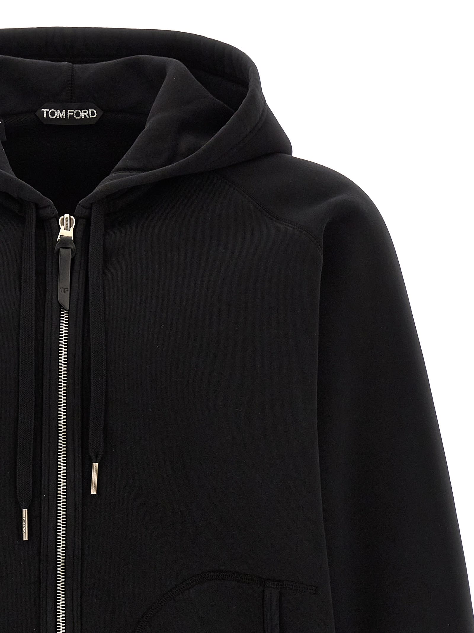 Tom Ford Cotton Zipped Hoodie In Black