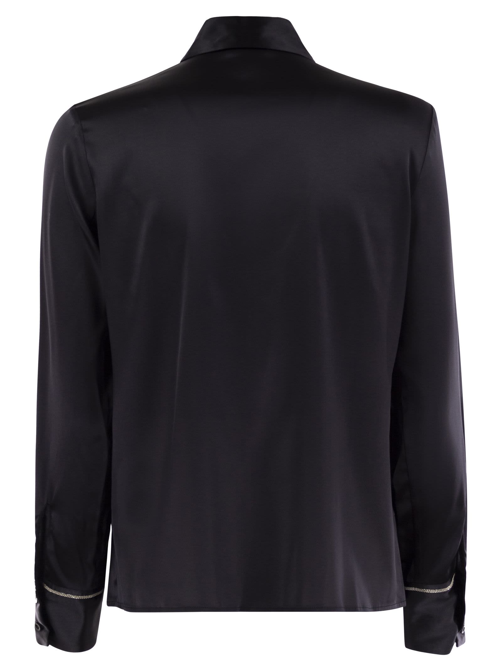 Peserico Silk Crepe Shirt In Night Blue