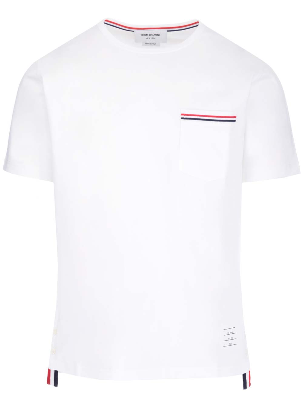 Shop Thom Browne White Rwb Stripe T-shirt