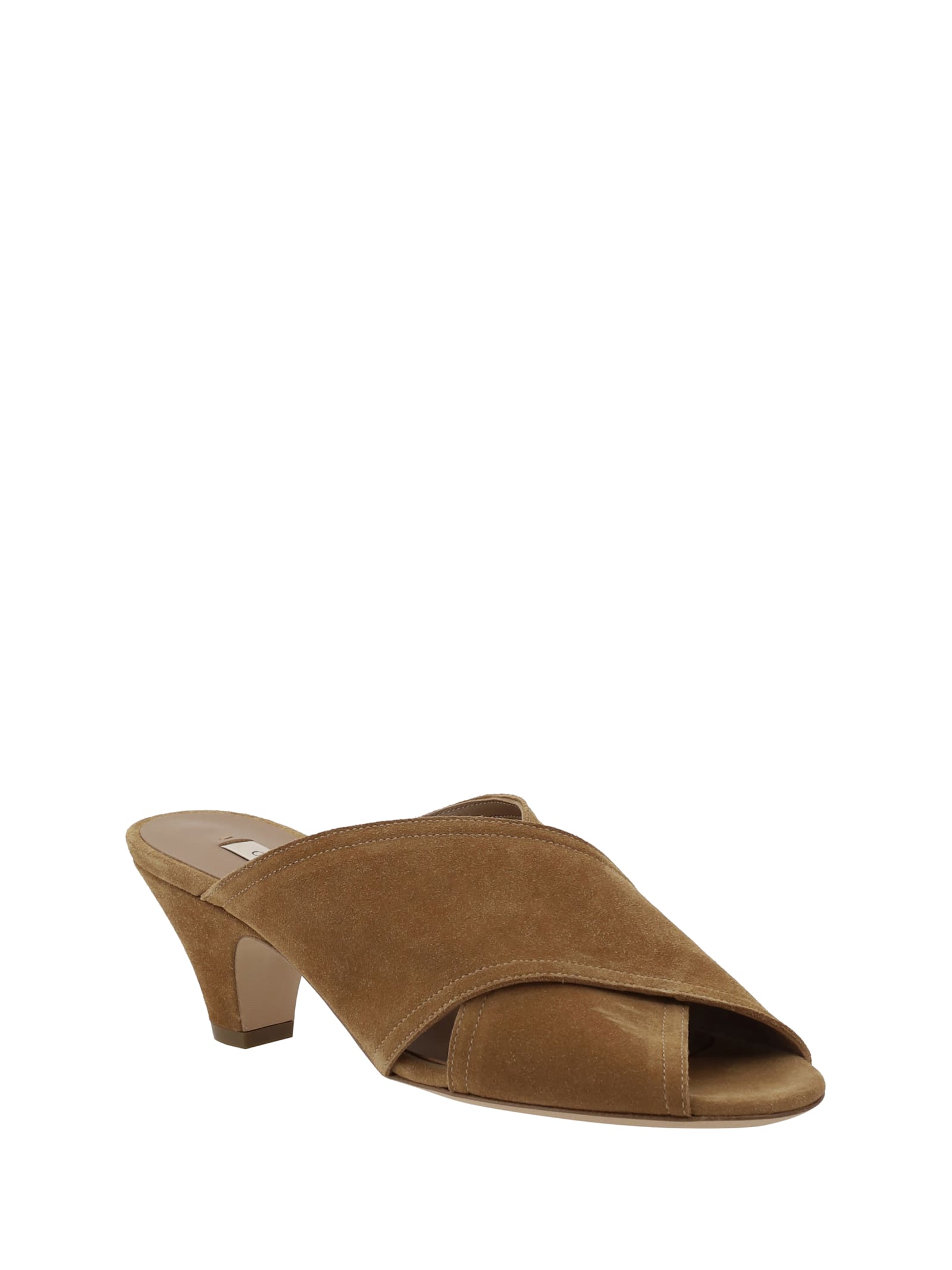Casadei Crisscrossed Bands Suede Sandals In Honey