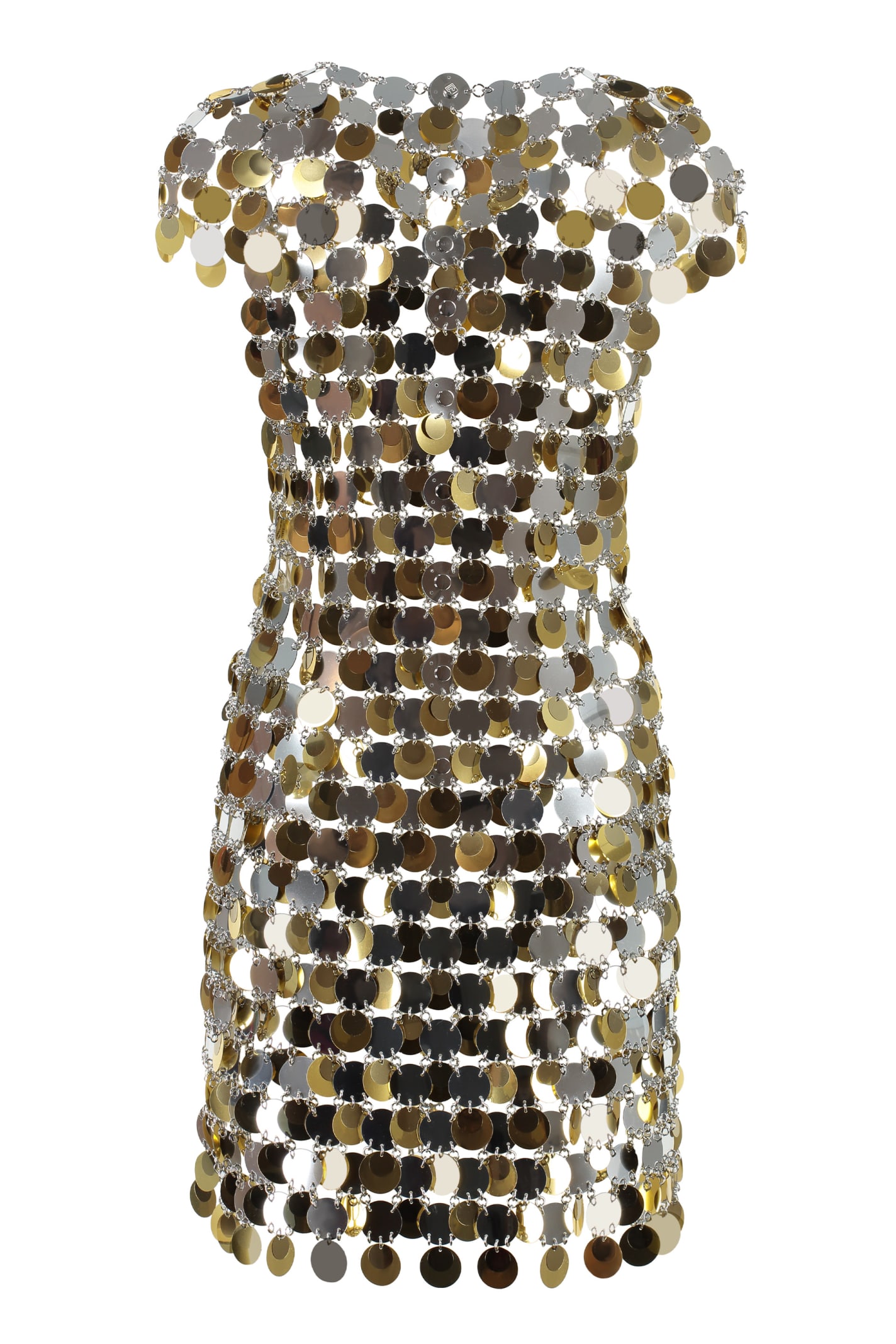 Shop Rabanne Metallic Sequin Mini-dress In Multicolor