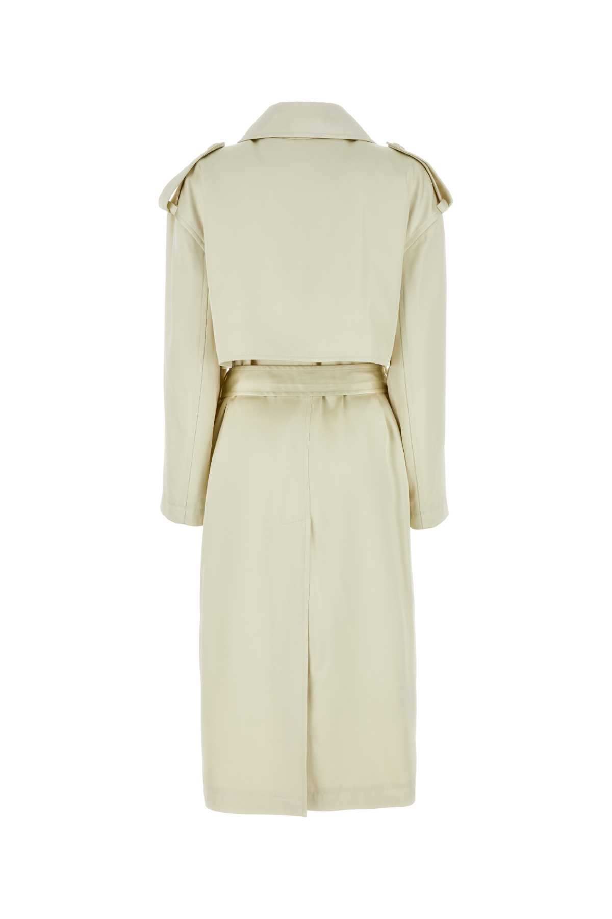 Shop Jil Sander Ivory Viscose Blend Coat In Natural