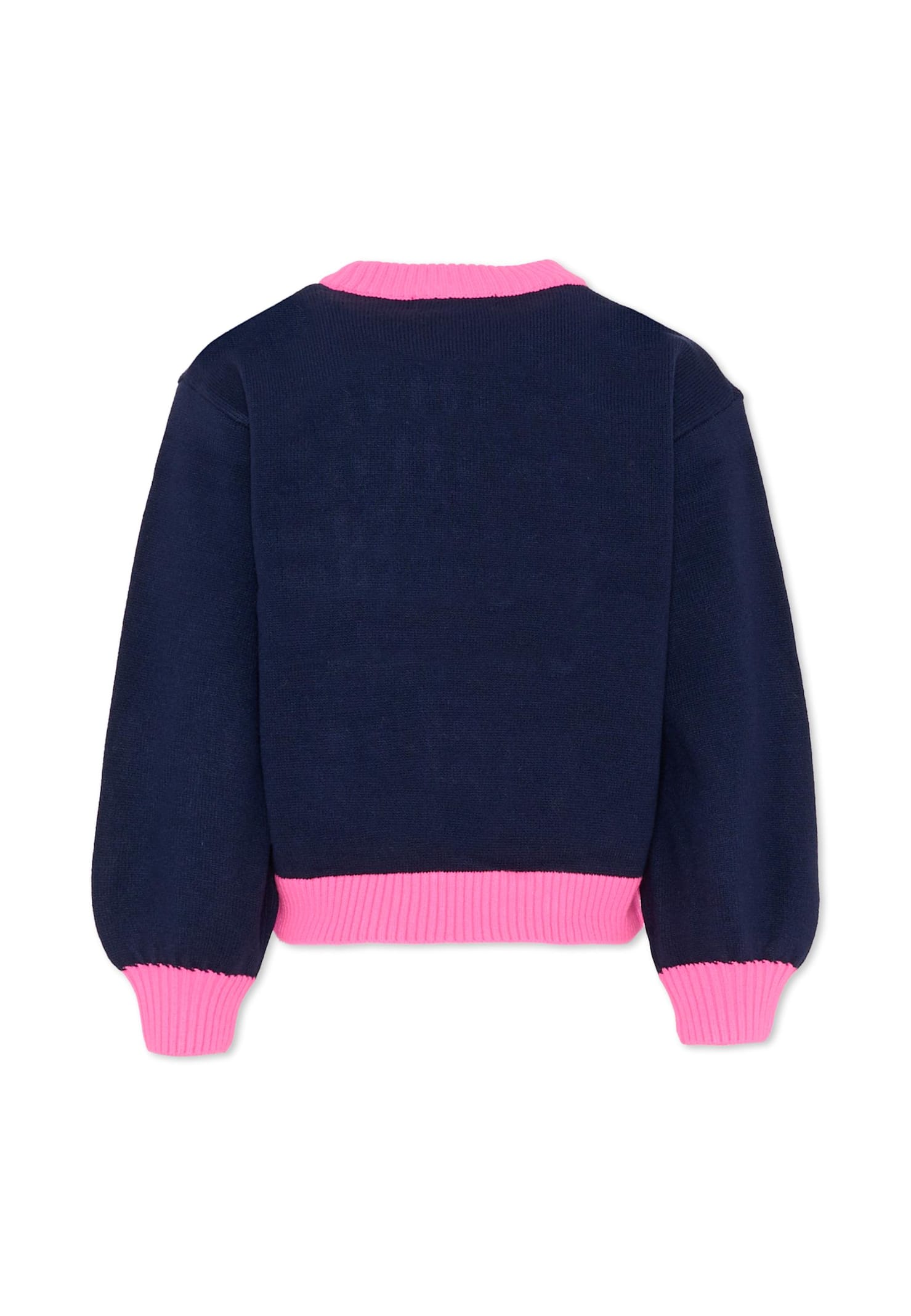 Billieblush Blue Sweater For Girl With Hearts In Blue
