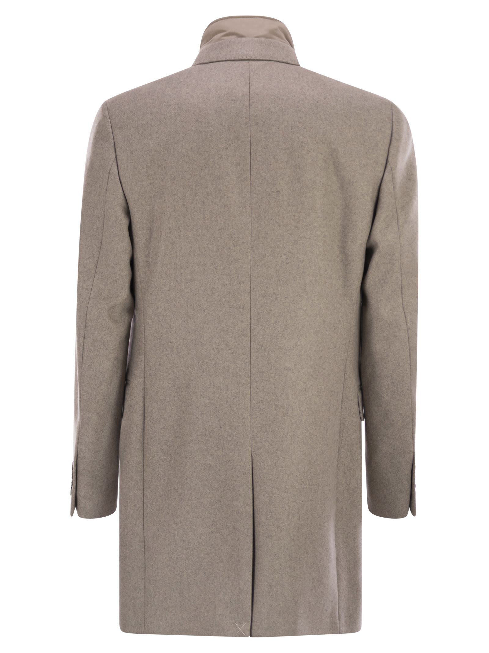 Fay Double Coat In Wool And Cashmere Cloth In Brown