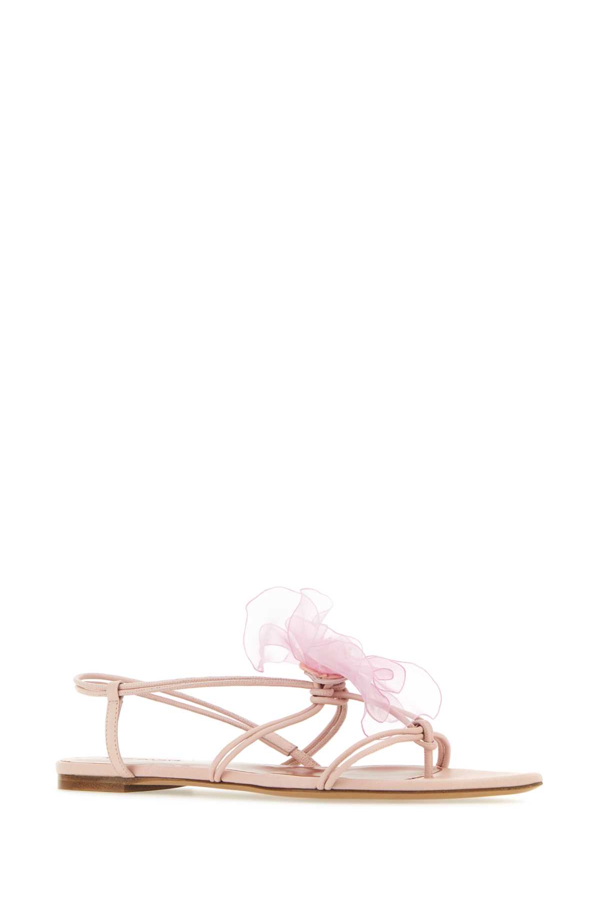 Shop Nensi Dojaka Pastel Pink Nappa Leather Thong Sandals