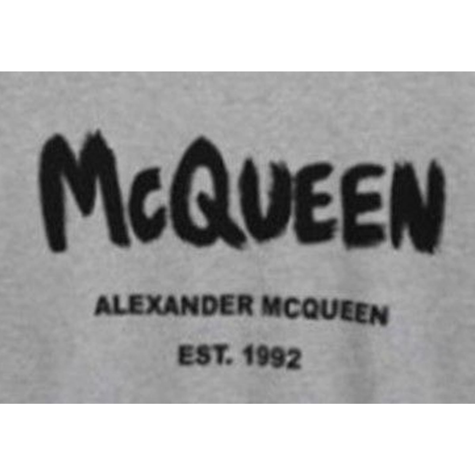 Shop Alexander Mcqueen Printed Logo Sweartshirt In Gray