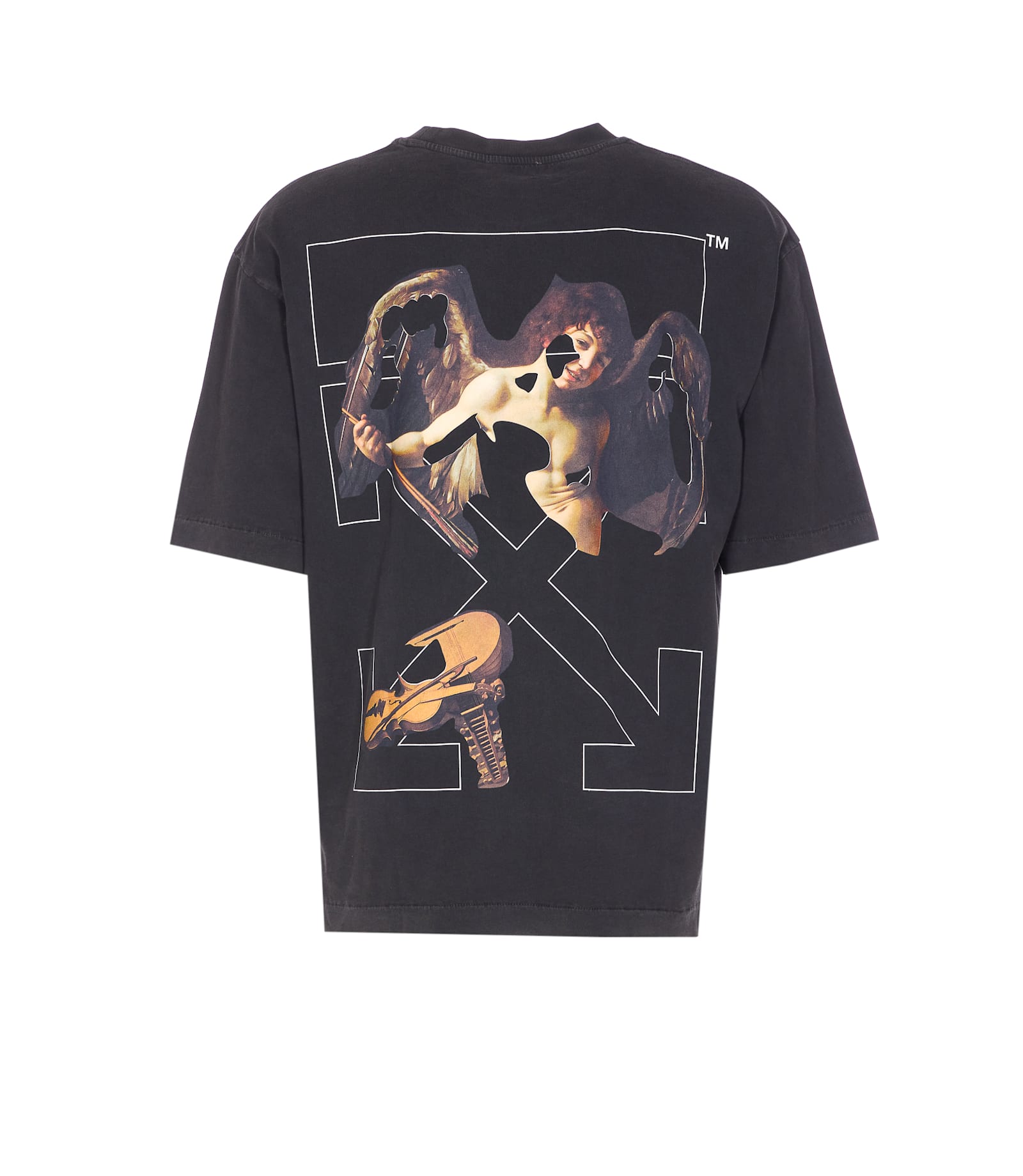 Off-white Cupid Arrow Skate Graphic T-shirt In Black