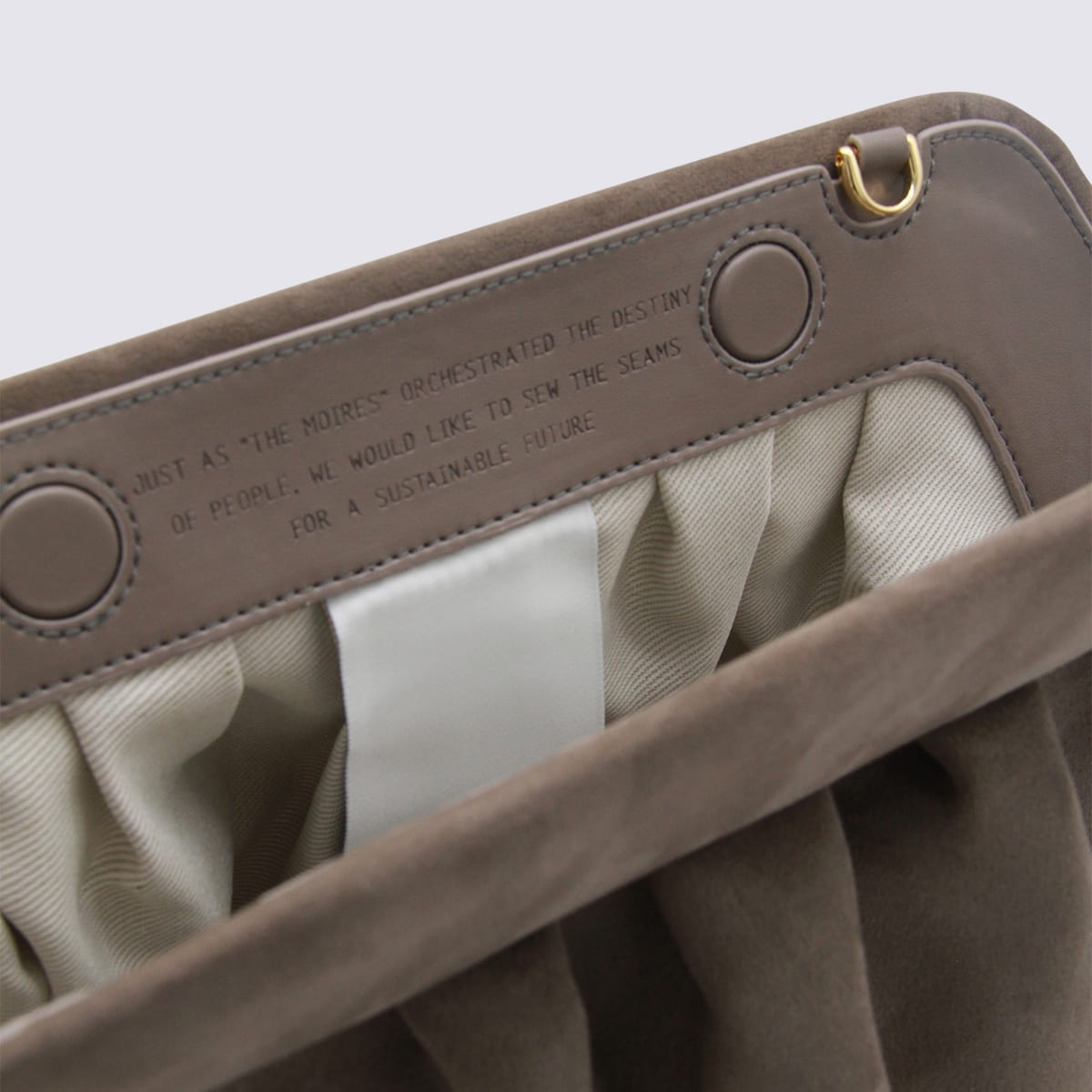 Themoirè Medium Bios Clutch Colour Mud Suede Effect In Brown