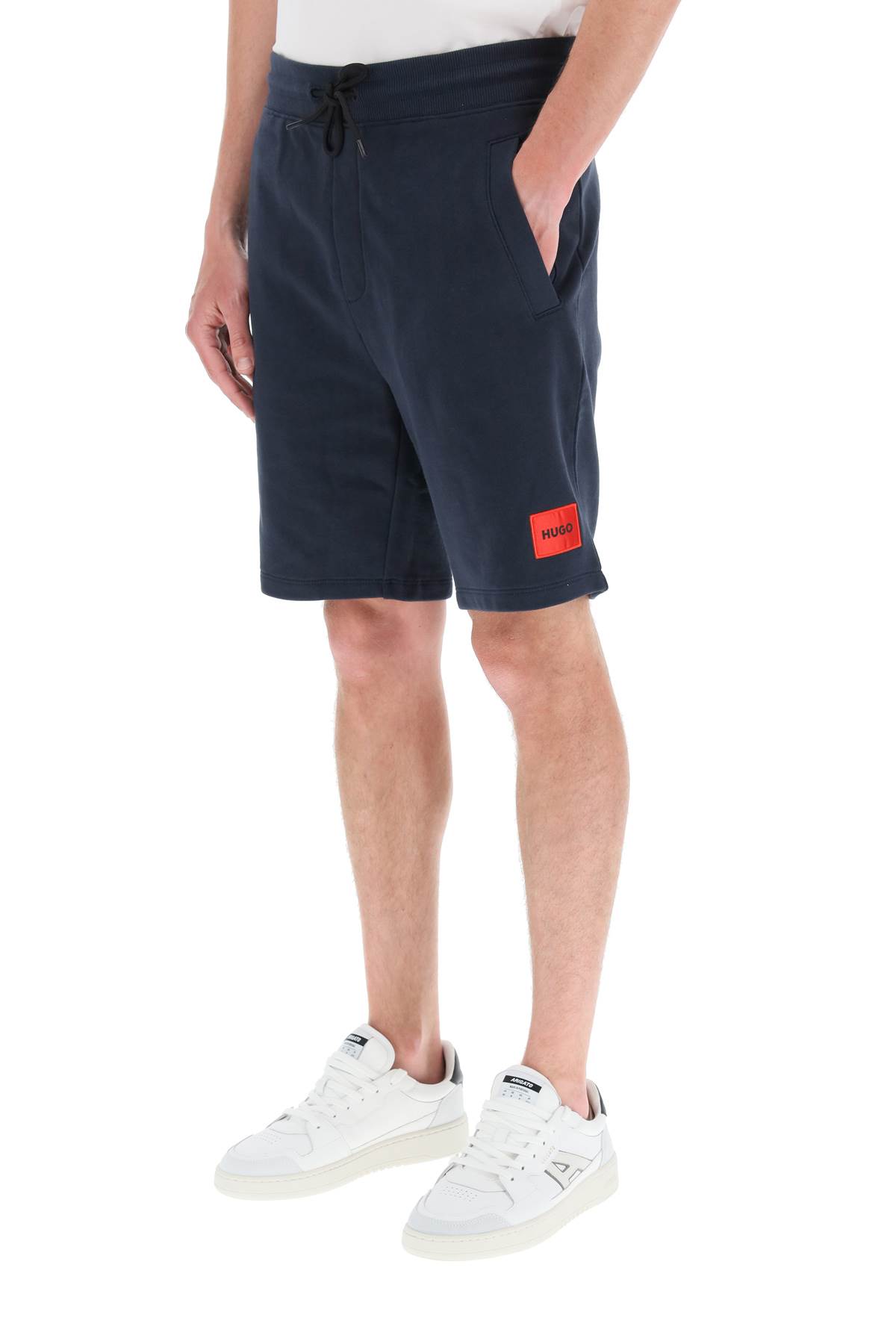 Shop Hugo Boss Diz Sweat Shorts In Dark Blue (blue)