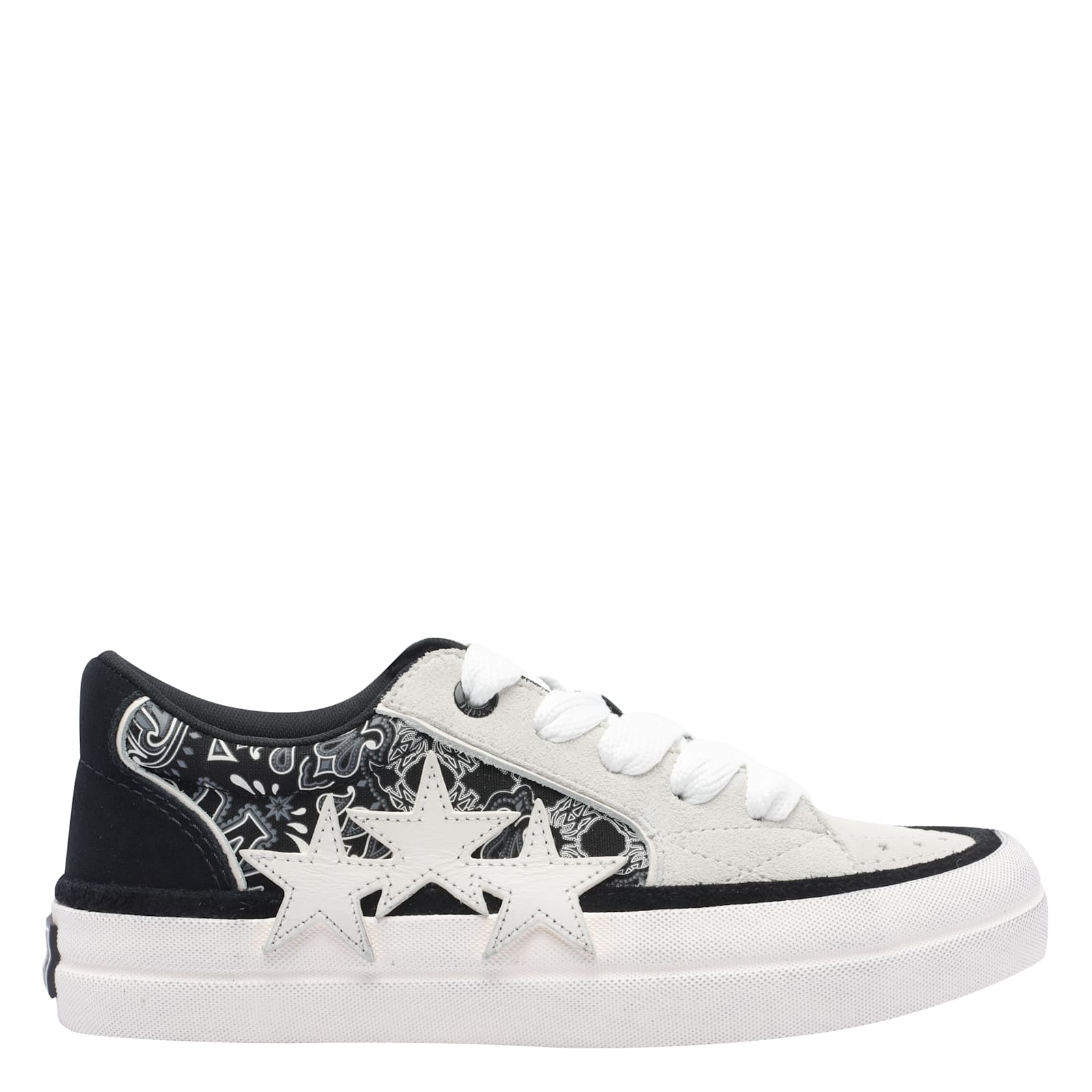 Amiri Sunset Skate Paisley-printed Suede Sneakers In Black
