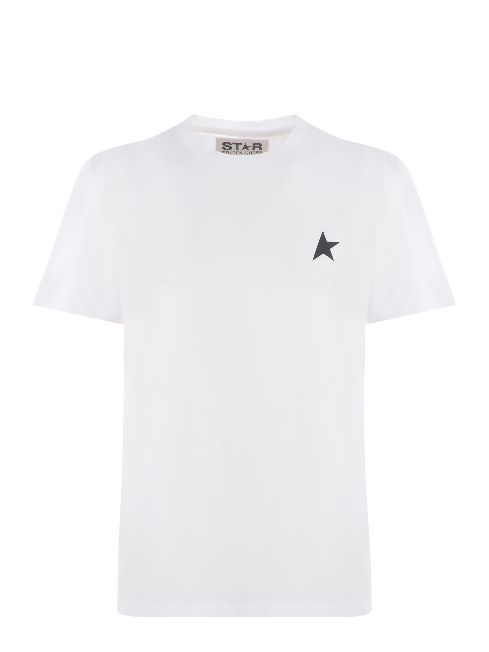 Shop Golden Goose T-shirt  Star Made Of Cotton In Bianco