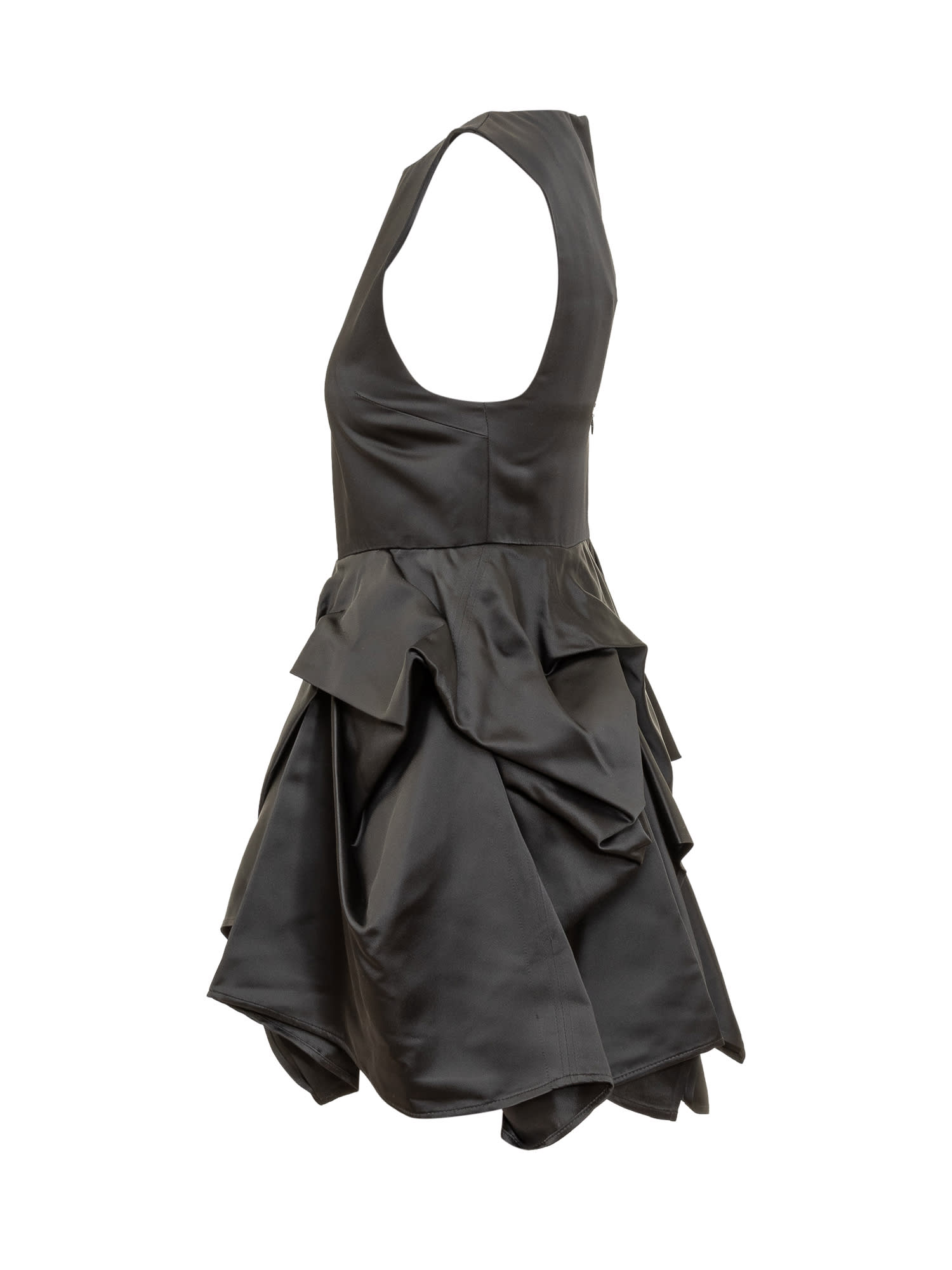 Shop Jw Anderson Peplum Bustier Dress In Black