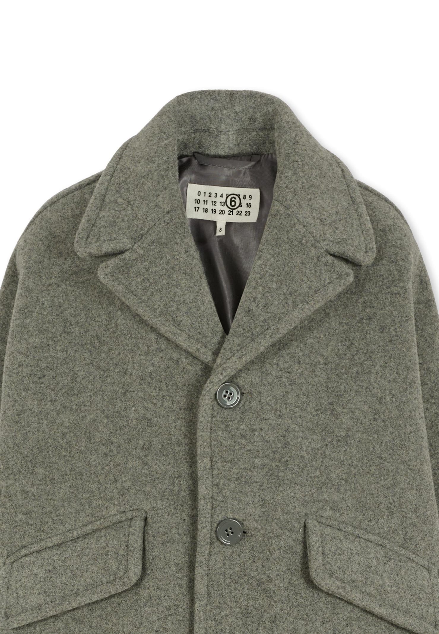Mm6 Maison Margiela Grey Coat For Kids With Logo In Gray