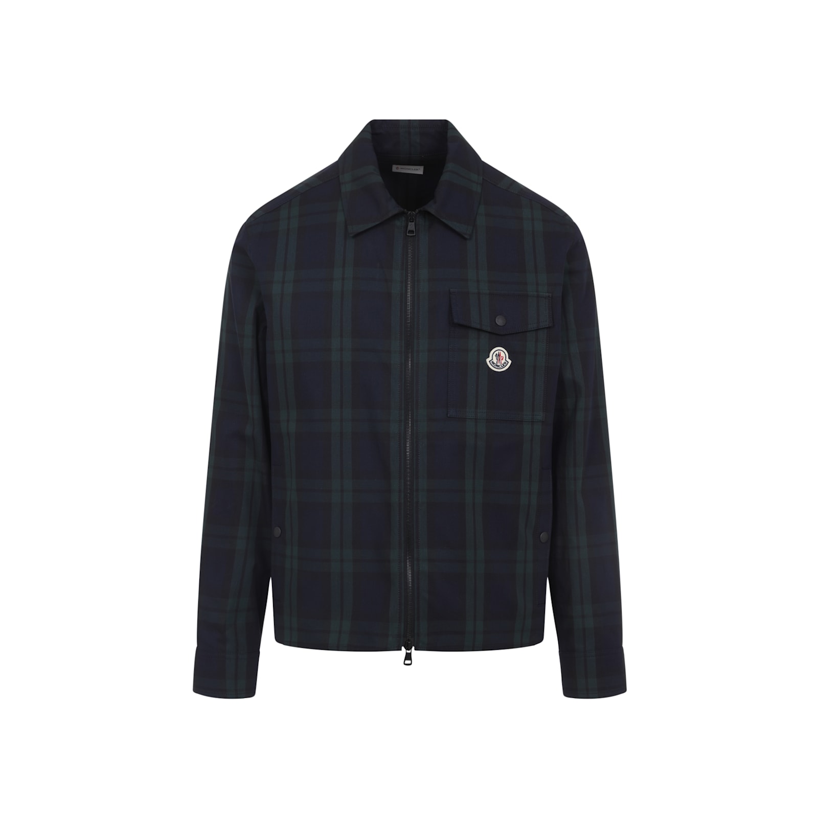 Moncler Checked Long Sleeve Shirt In Black
