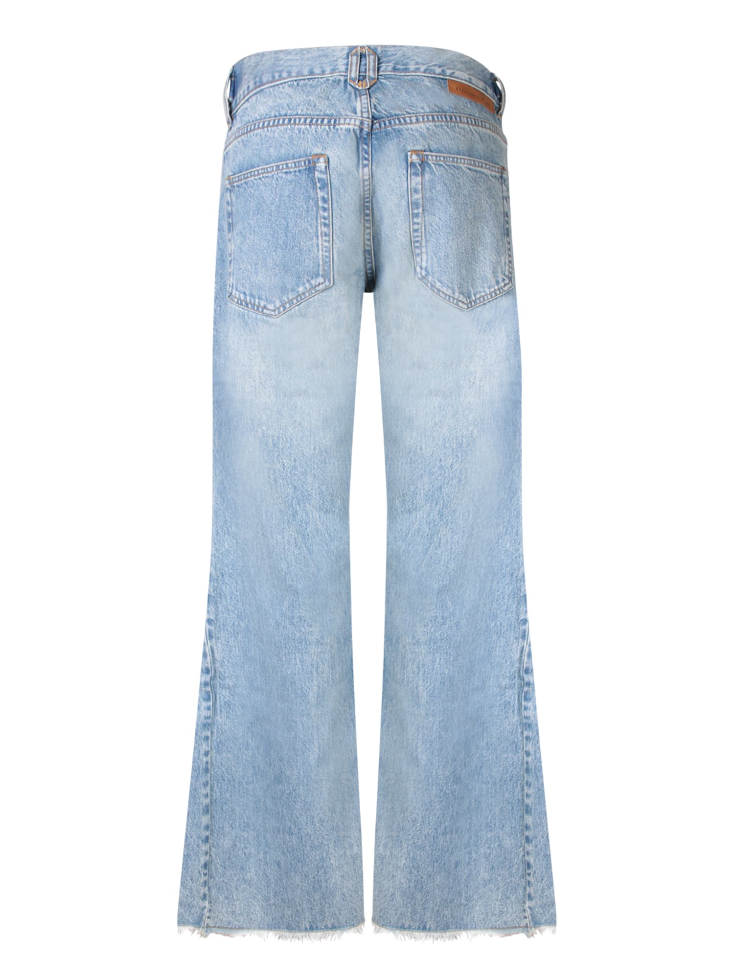 Shop Stella Mccartney Light Blue Bootcut Jeans With Chain