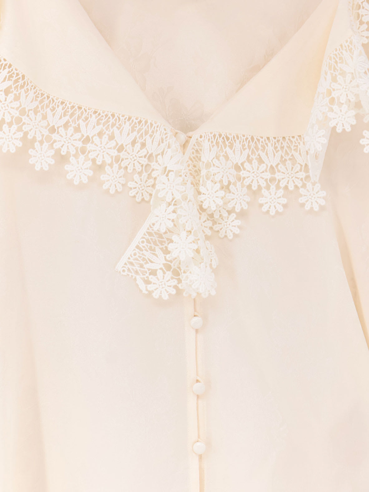 Chloé Silk Shirt With V-neck And Lace Trim In White