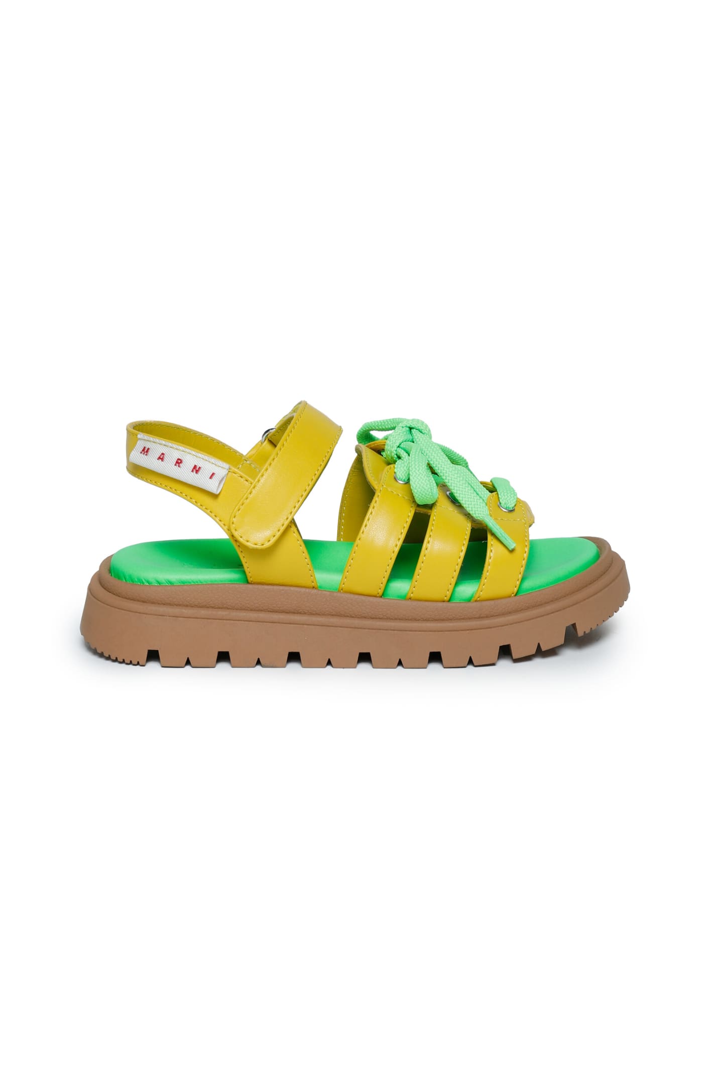 MARNI MT73463 VAR3 SANDALS MARNI YELLOW SANDALS WITH LACES AND CHUNKY SOLE