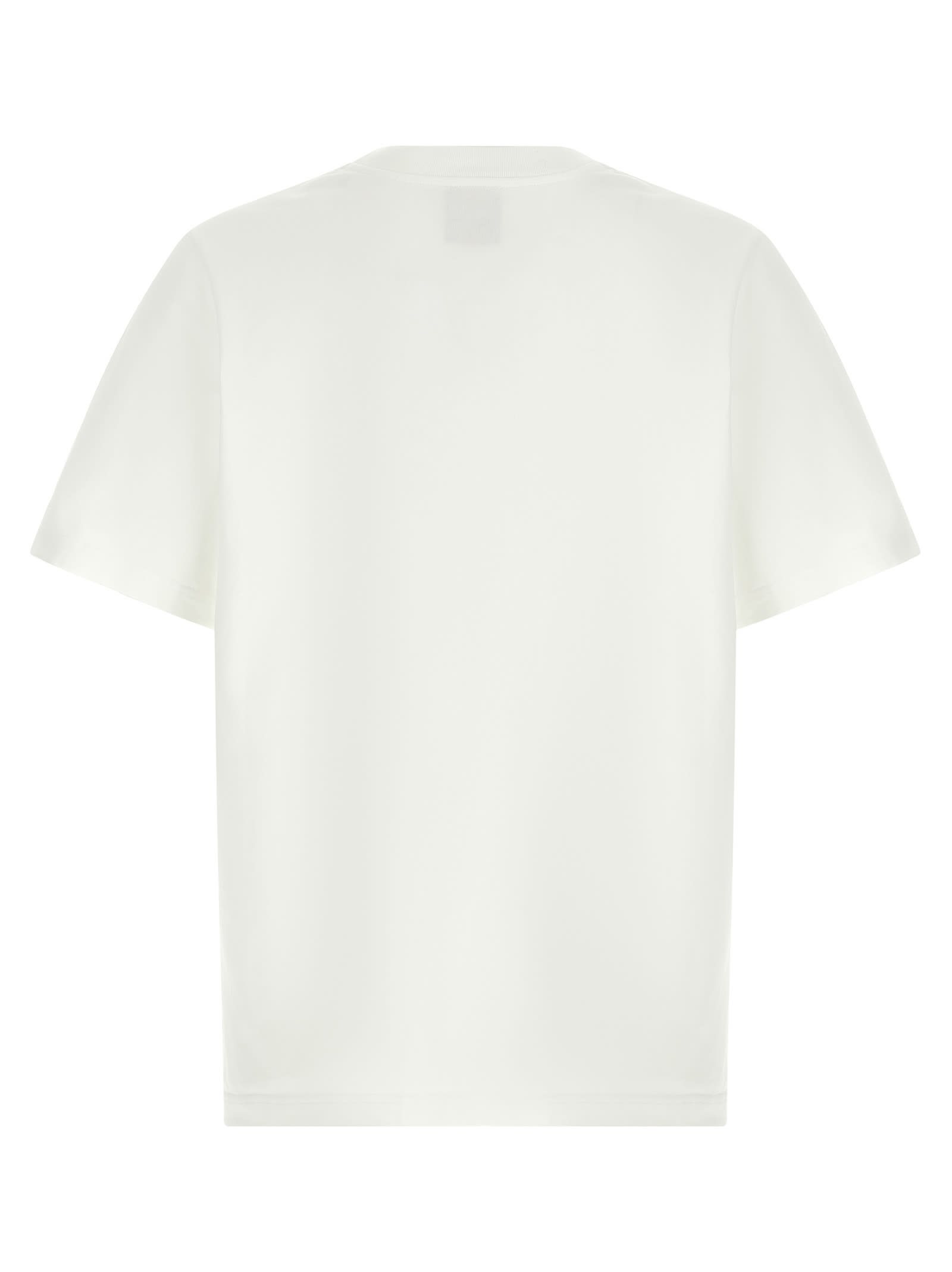 Casablanca Men White Crewneck T-shirt With Logo Print On The Front In Cotton Man