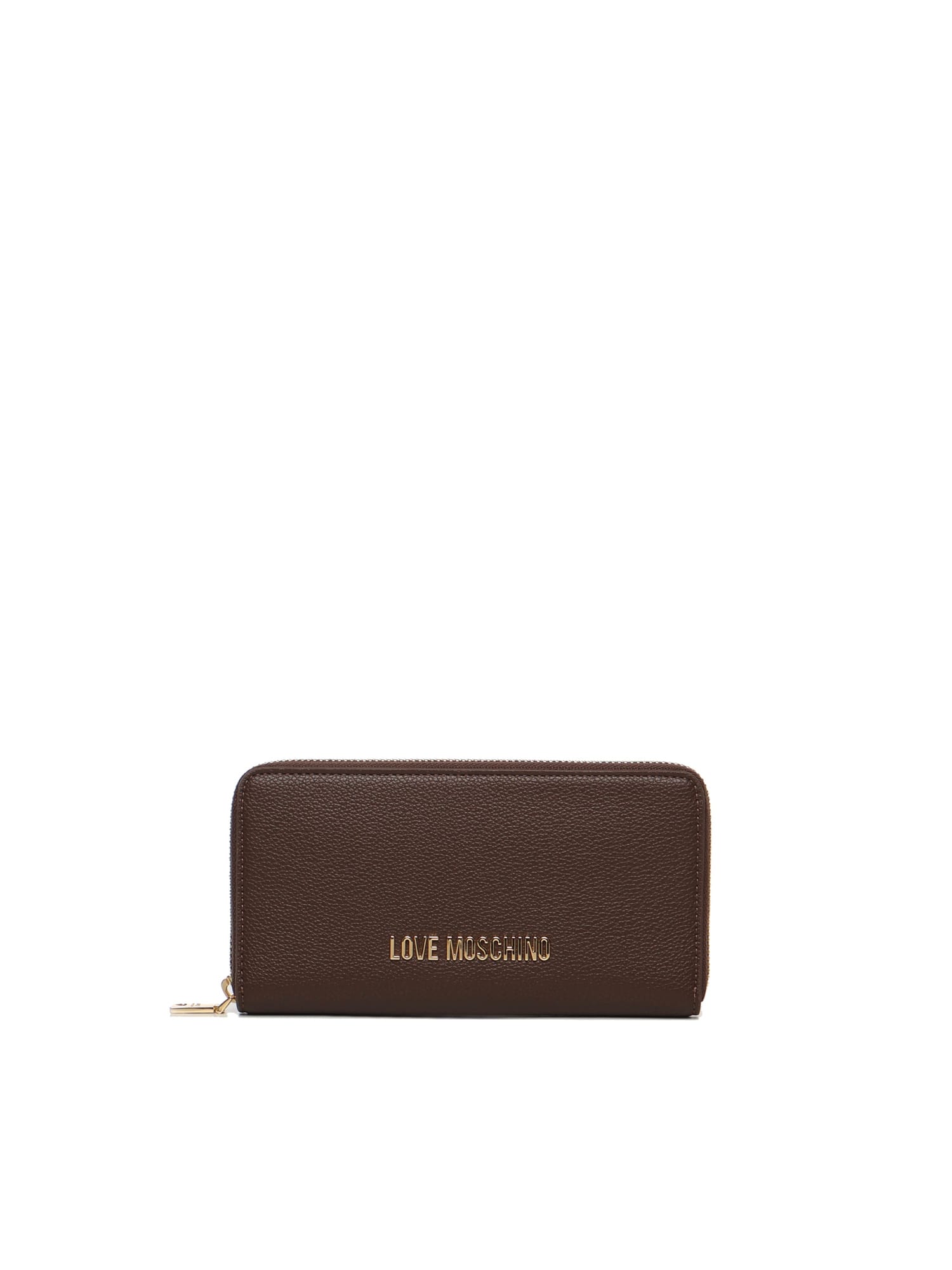 Love Moschino Logo Zip-around Wallet In Brown