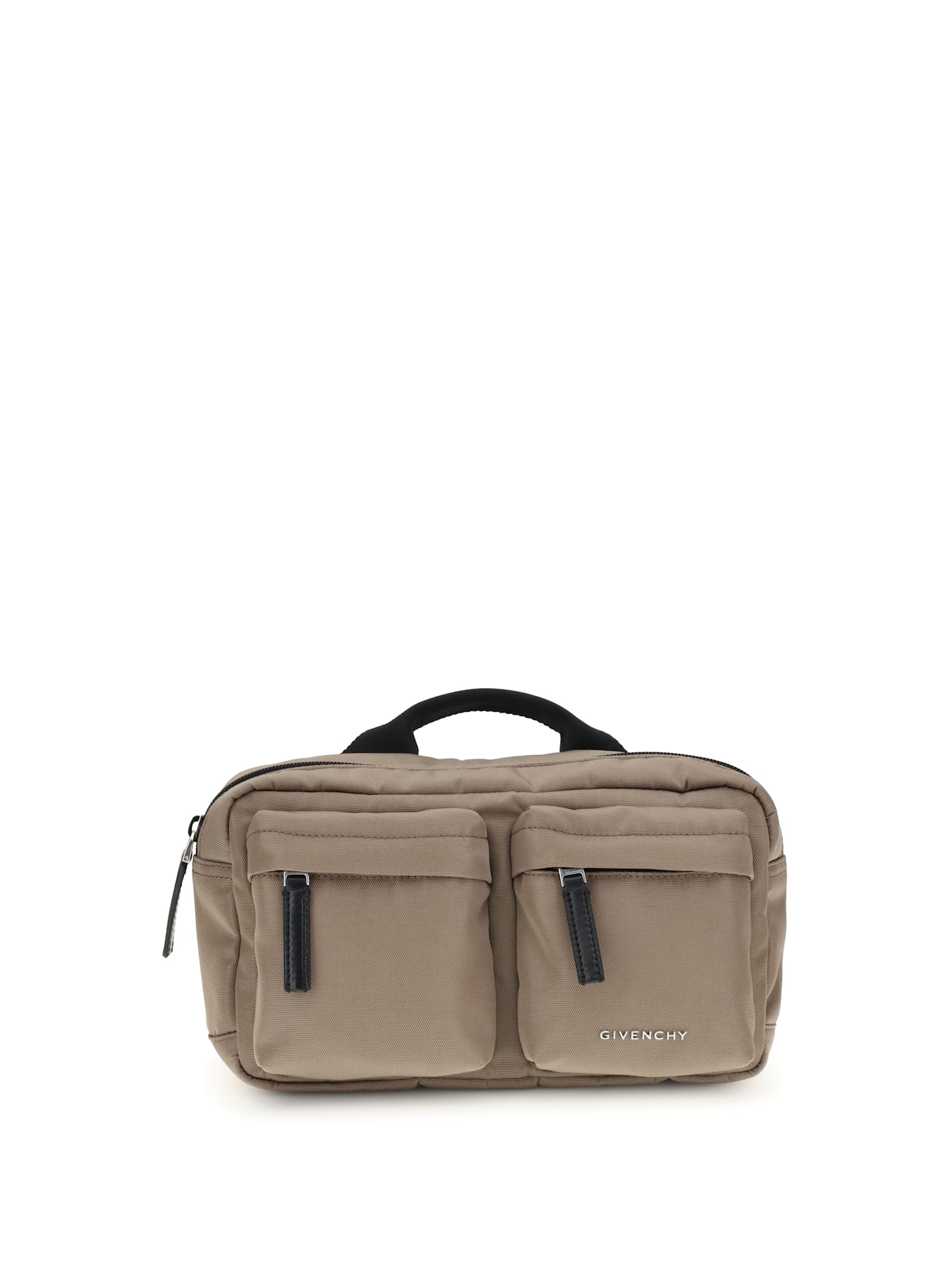 Givenchy Essential U Double-pocket Belt Bag In Brown