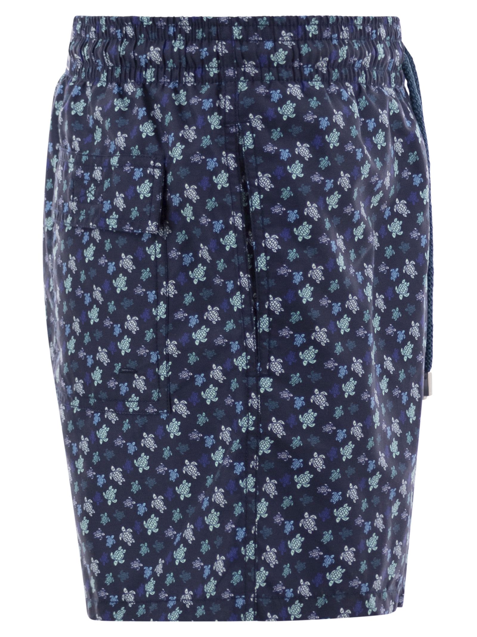 Vilebrequin Navy Blue Recycled Fabric Swimsuit In Blue