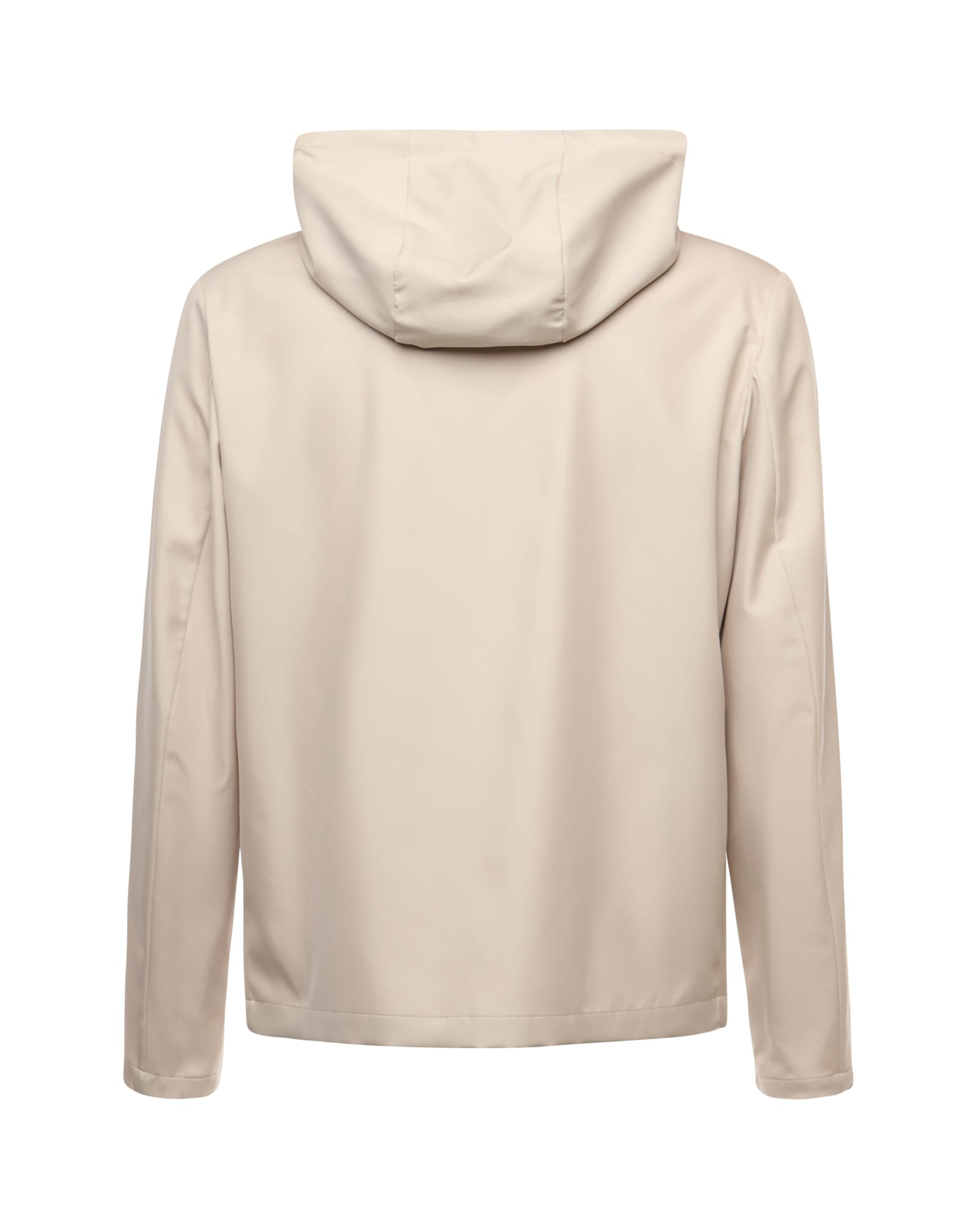 Eleventy Silk Hooded Jacket Long Sleeves In Sand