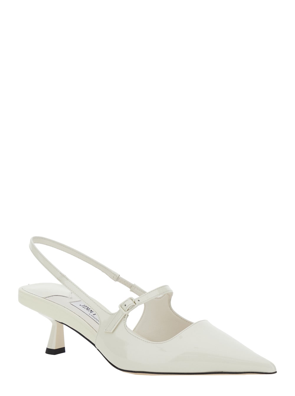 Shop Jimmy Choo Didi 45 White Décolleté With Low Stiletto Heel In Leather Woman