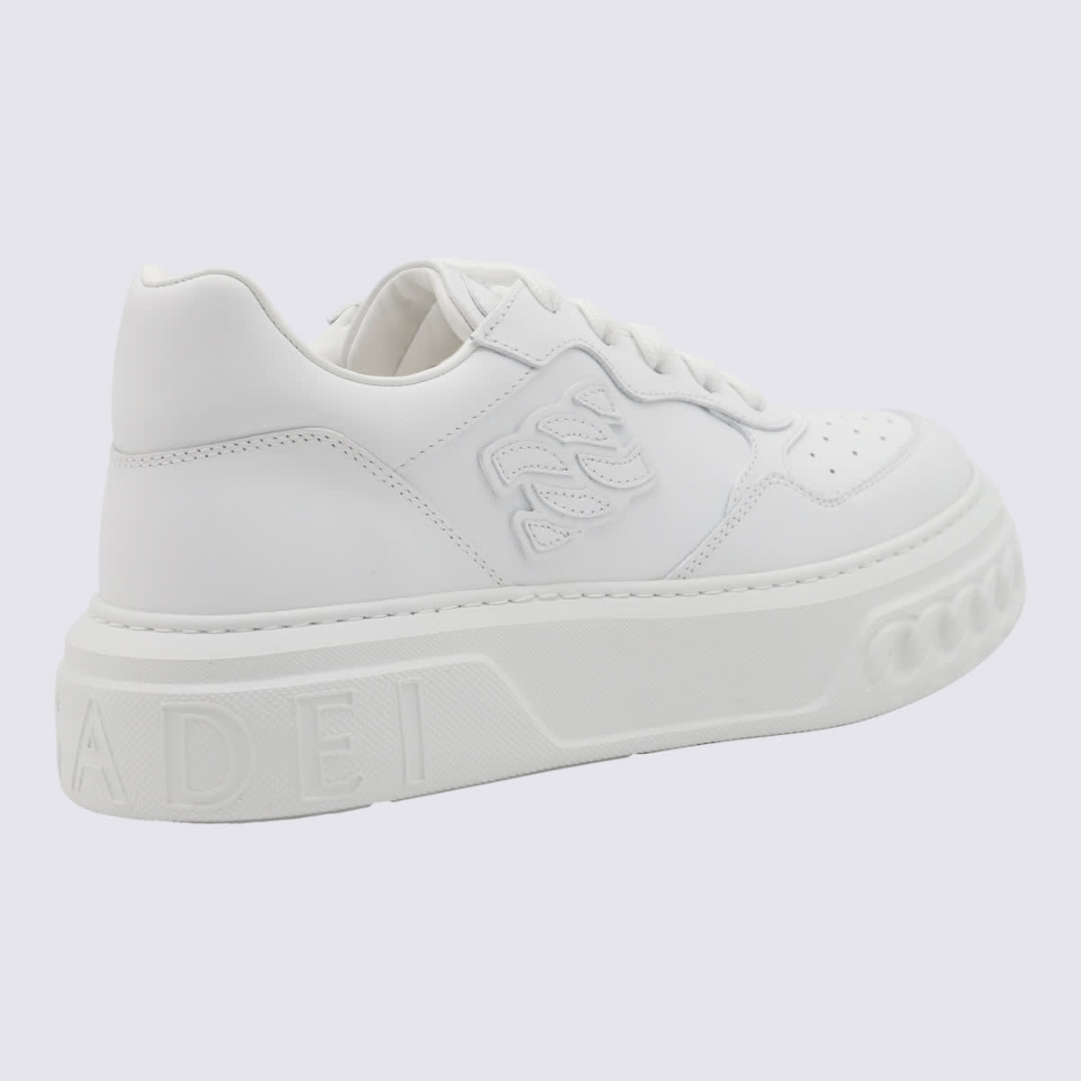 Shop Casadei White Off Road Sneakers