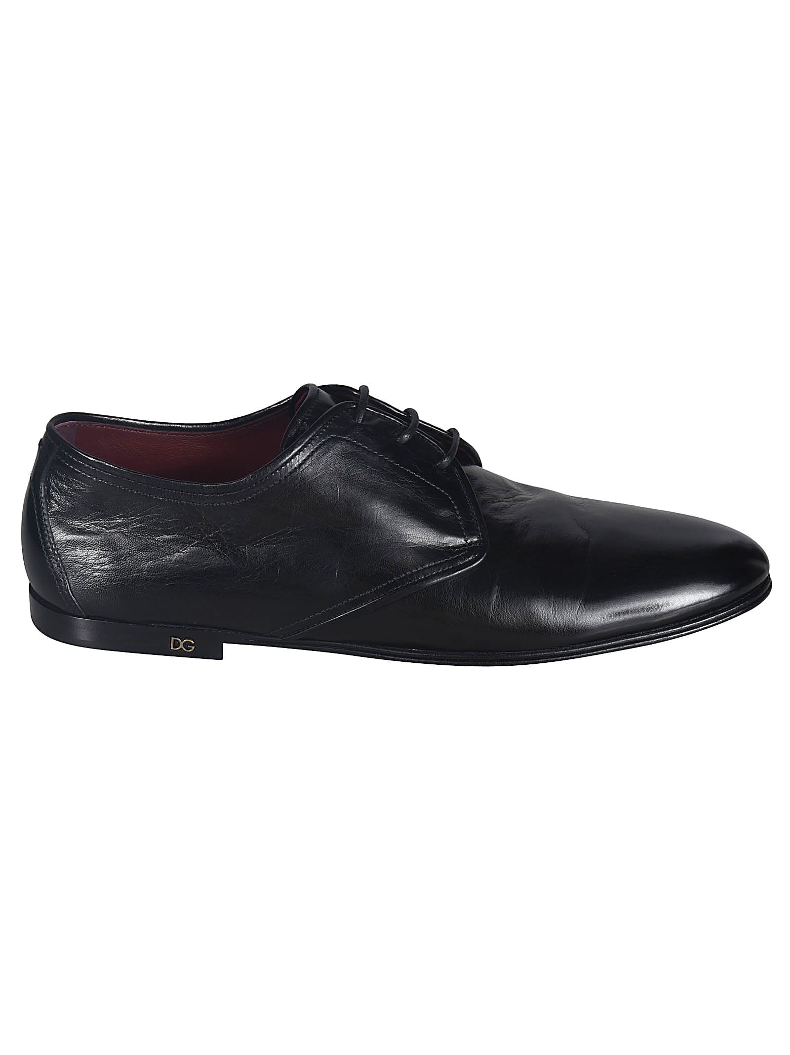 Dolce & Gabbana Logo Plaque Detail Flat Sole Oxford Shoes In Black
