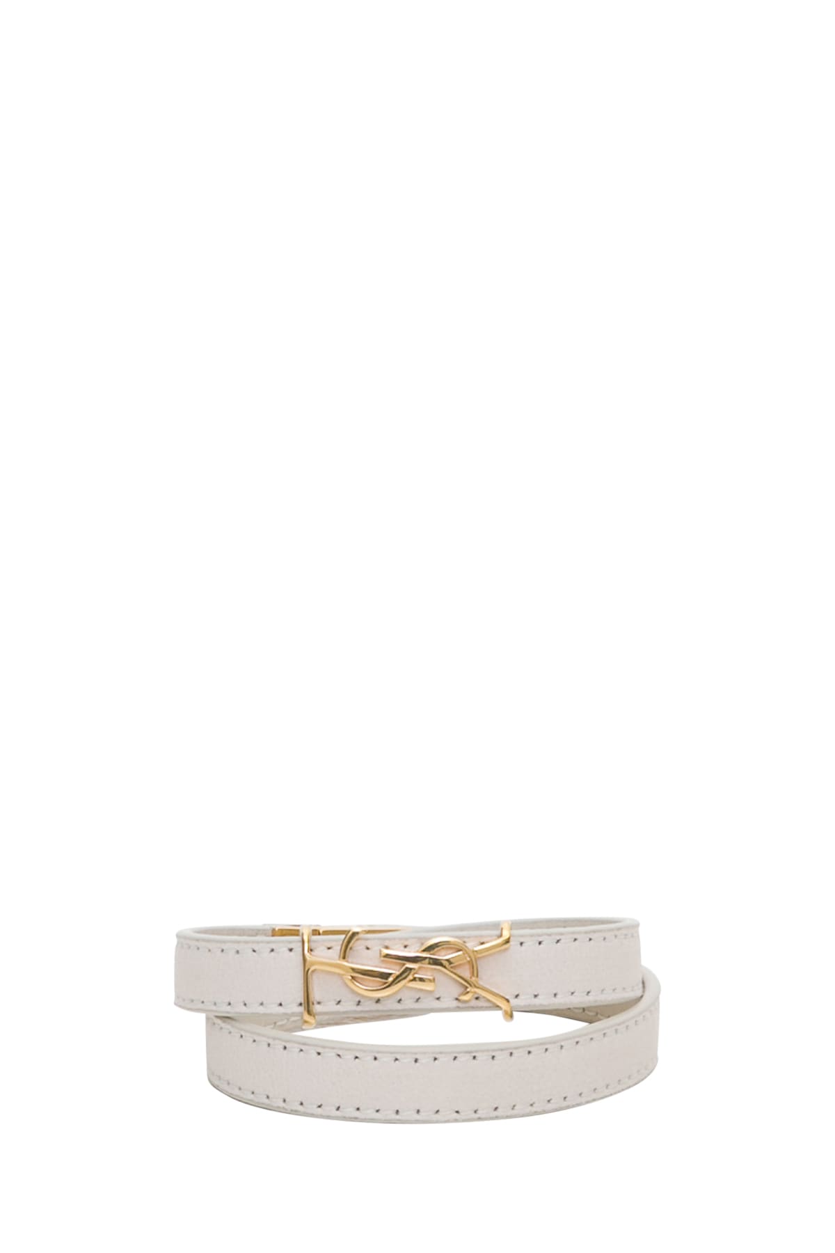 Saint Laurent Opyum Double Loop Bracelet In Bianco