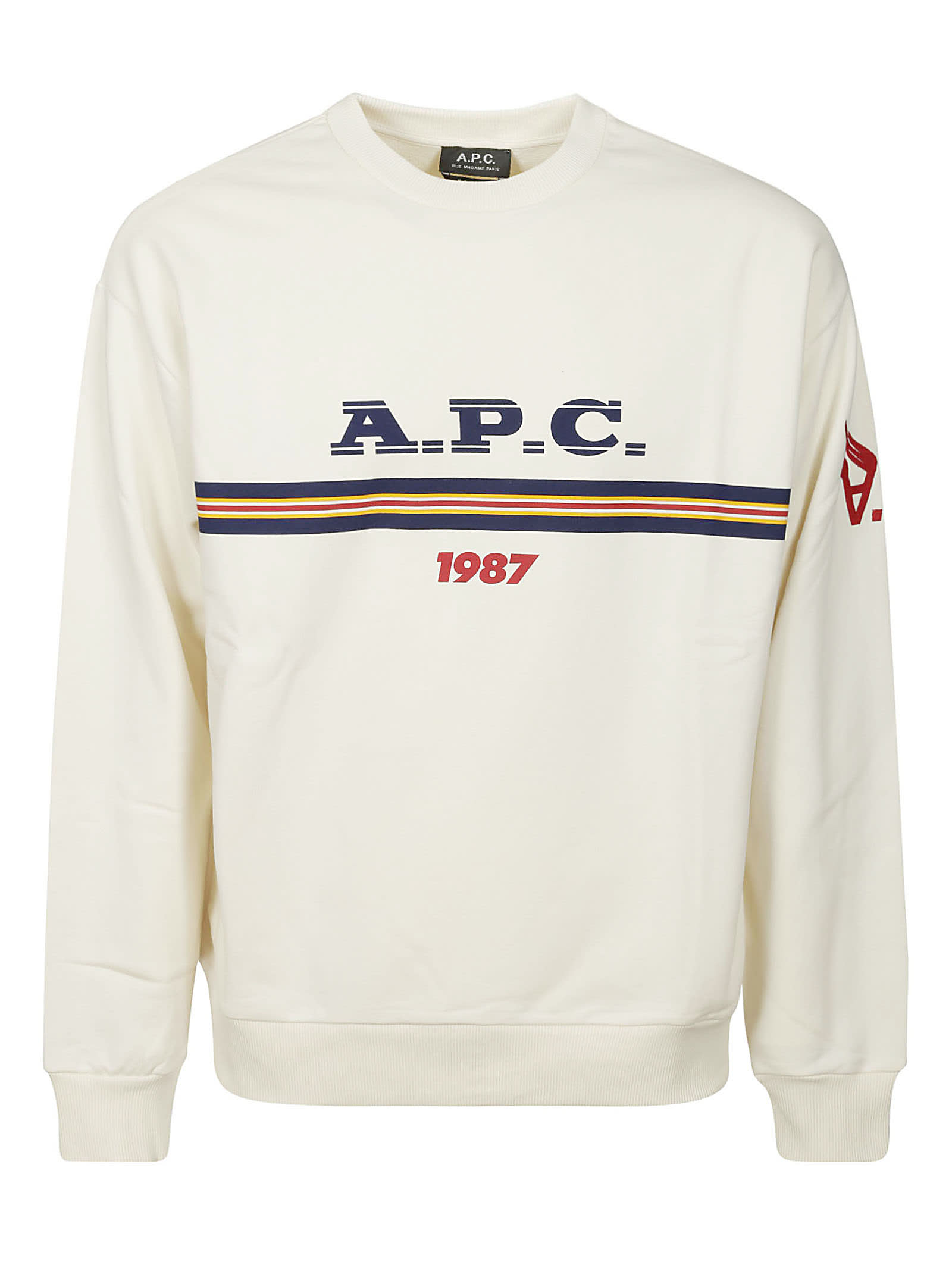 Apc Adam Logo-print Cotton Sweatshirt In Aad Ecru