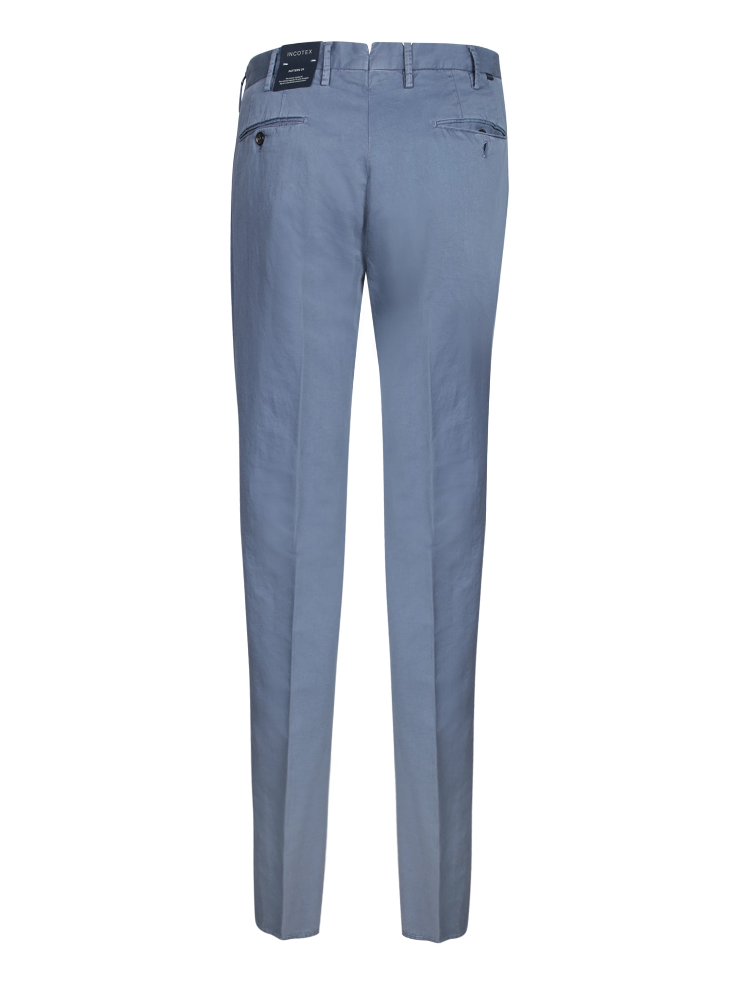 Incotex Washed Avio Chinolino Trousers In Blue