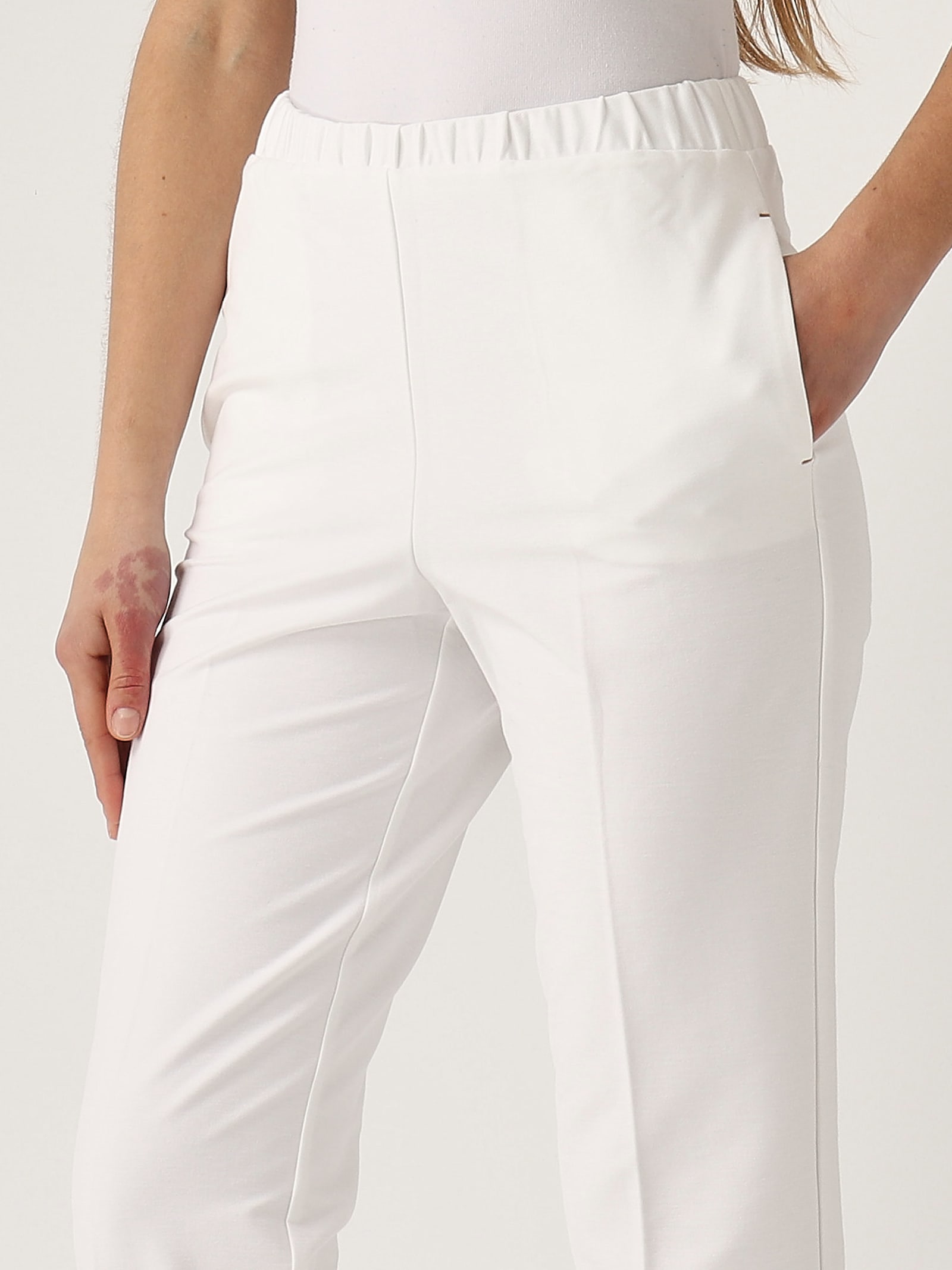 Max Mara Ombra Trousers In Bianco