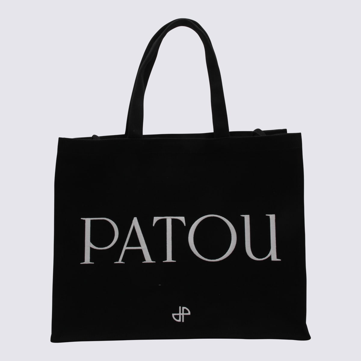 Shop Patou Black Cotton Tote Bag