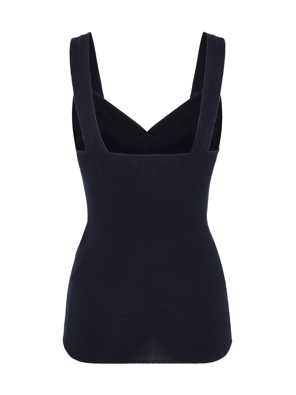 Shop P.a.r.o.s.h 2x2 Rib Knit And Sleeveless Shirt In Blue