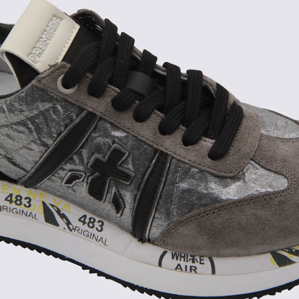 Premiata Grey Leather Conny Sneakers