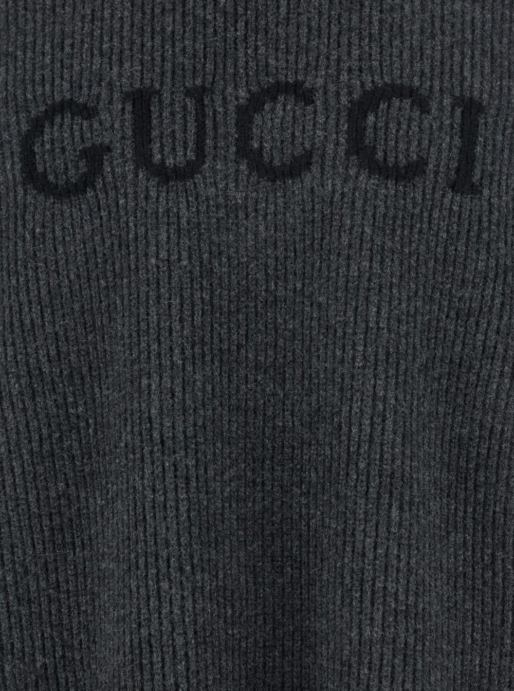 Gucci Grey Crewneck Sweater With Logo Lettering Embroidery On The Front In Wool Man In Gray
