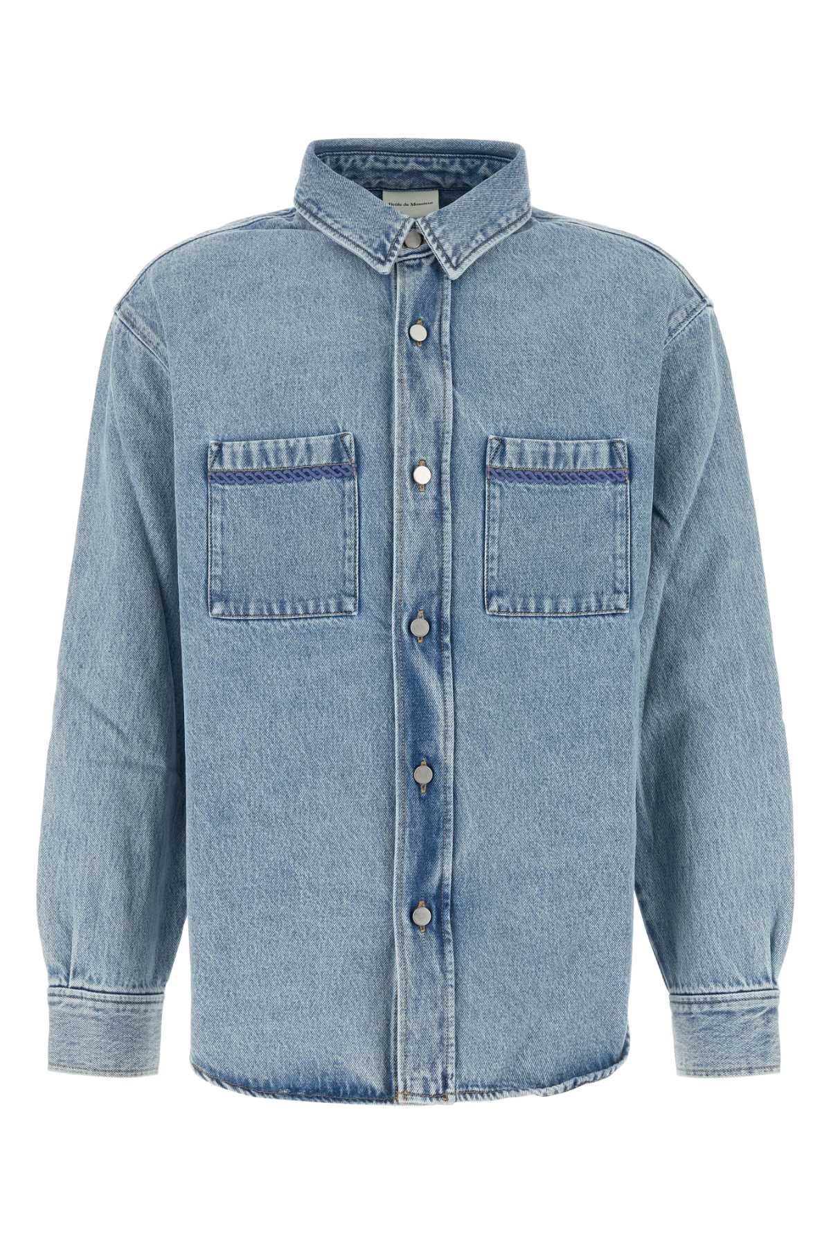 Shop Drôle De Monsieur Denim Tresse Shirt In Blue