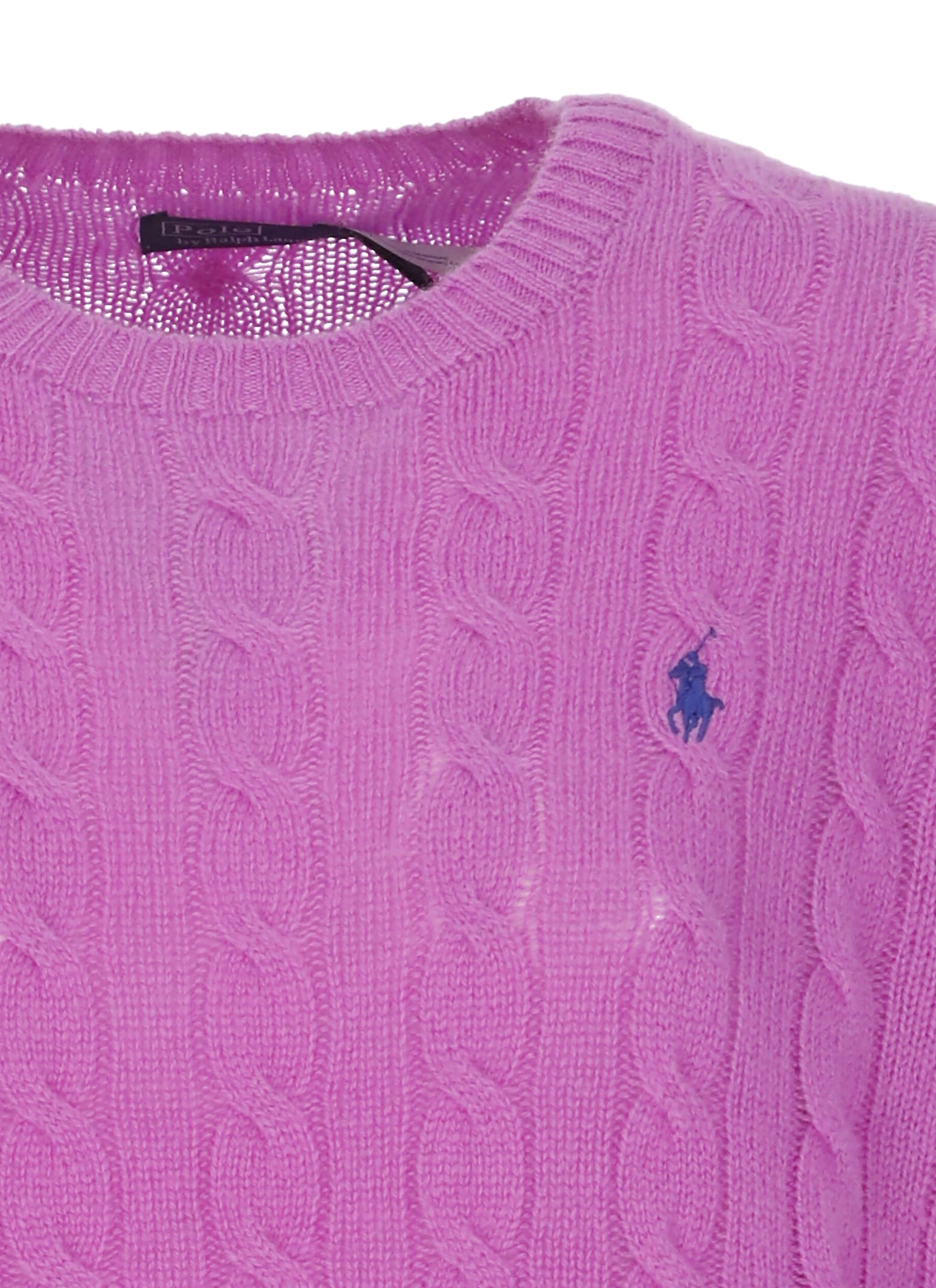 Polo Ralph Lauren Purple Cable-knit Sweater In Wool And Cashmere In Purple