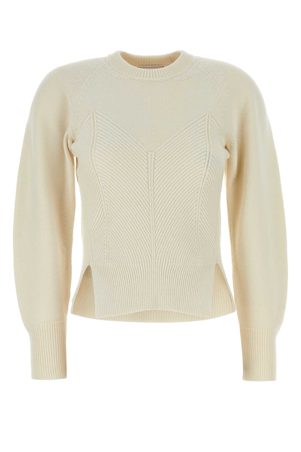 Shop Alexander Mcqueen Ivory Wool Blend Sweater