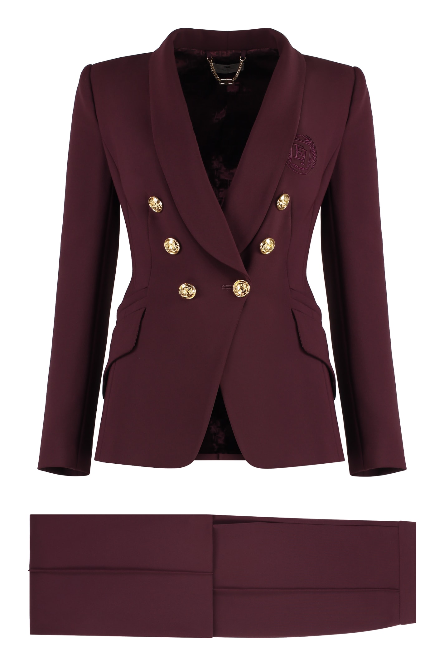 Shop Elisabetta Franchi Two-pieces Suit In Bordeaux