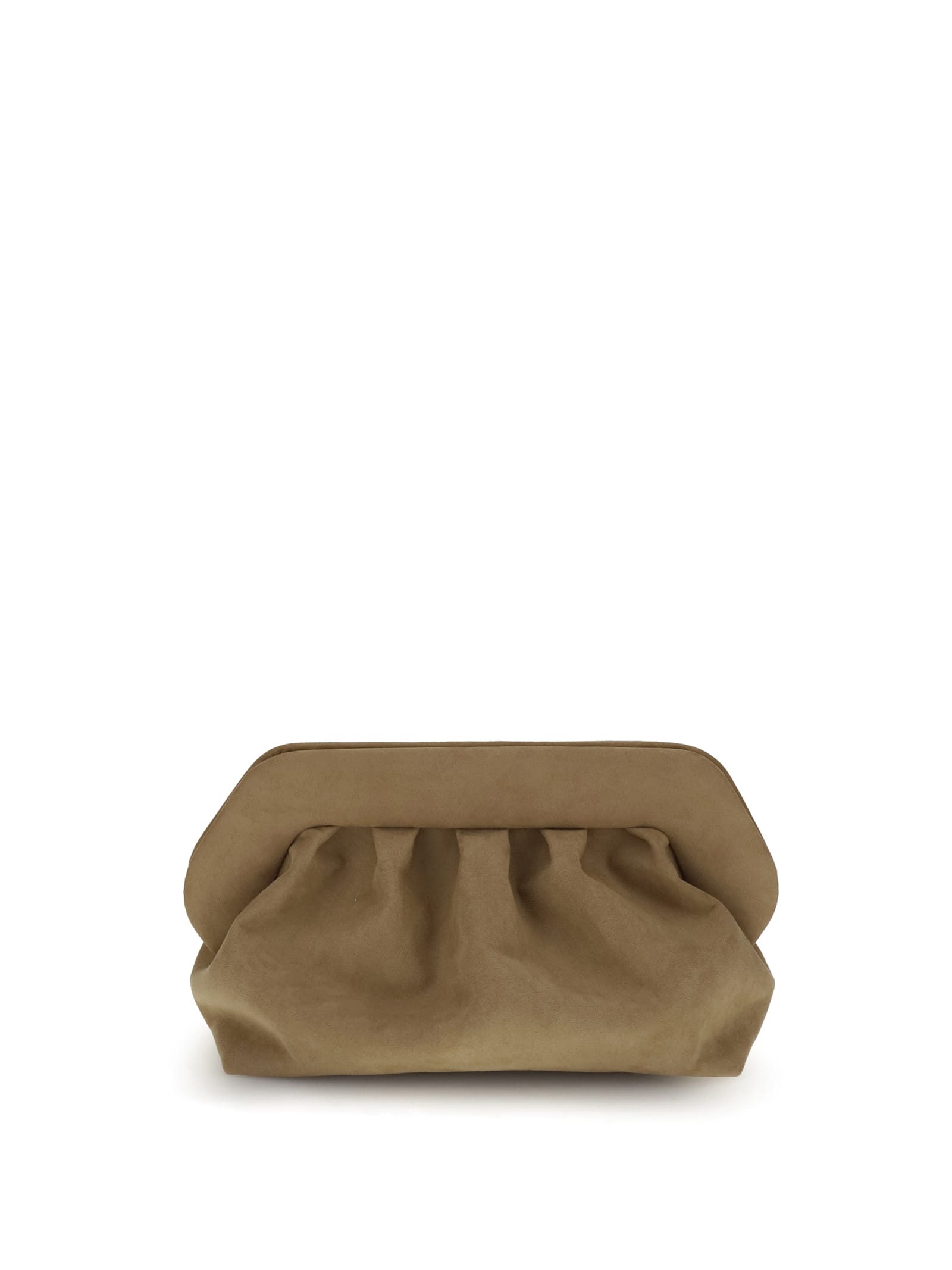 Themoirè Bios Suede Clutch In Brown