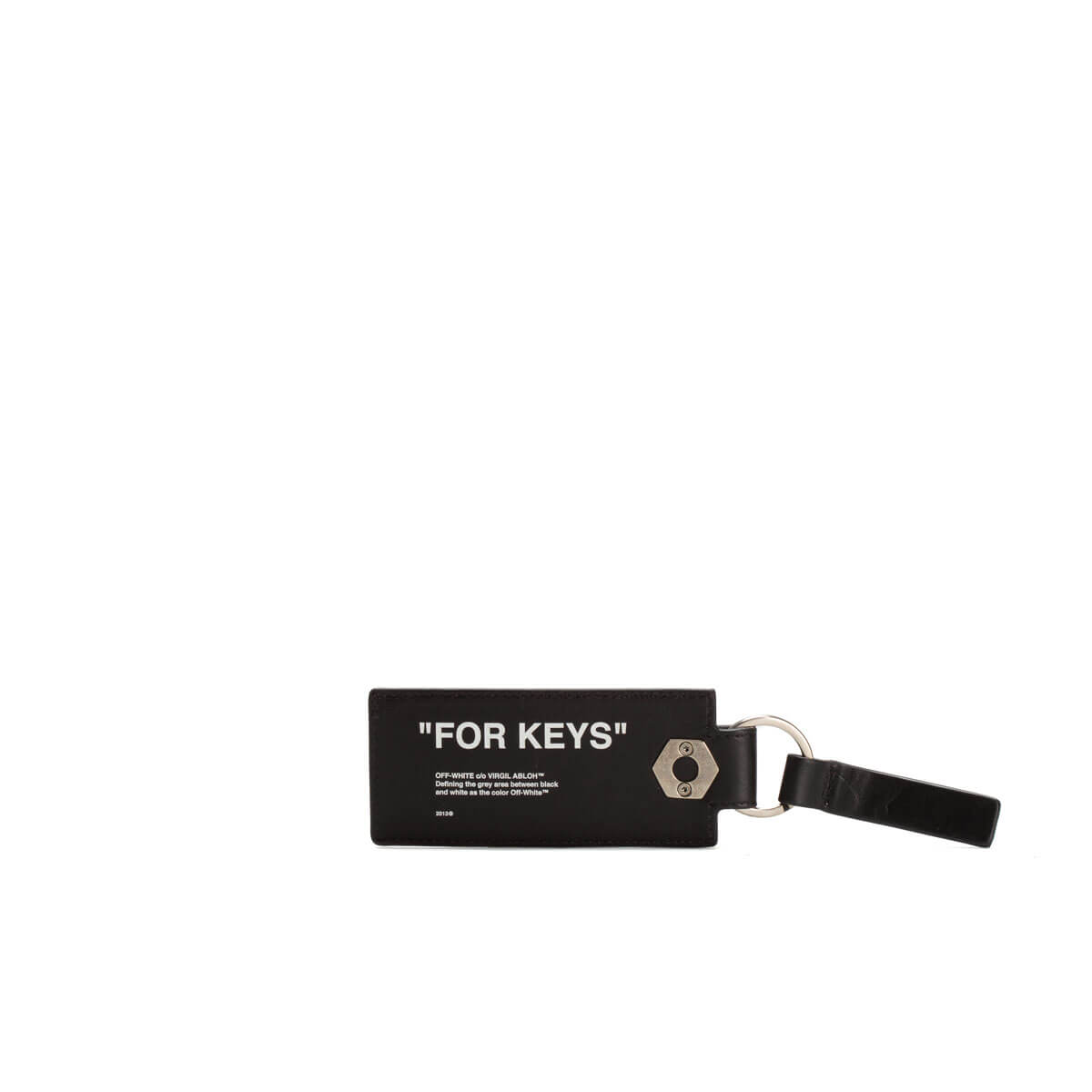 Shop Off-white Quote Keychain In Black