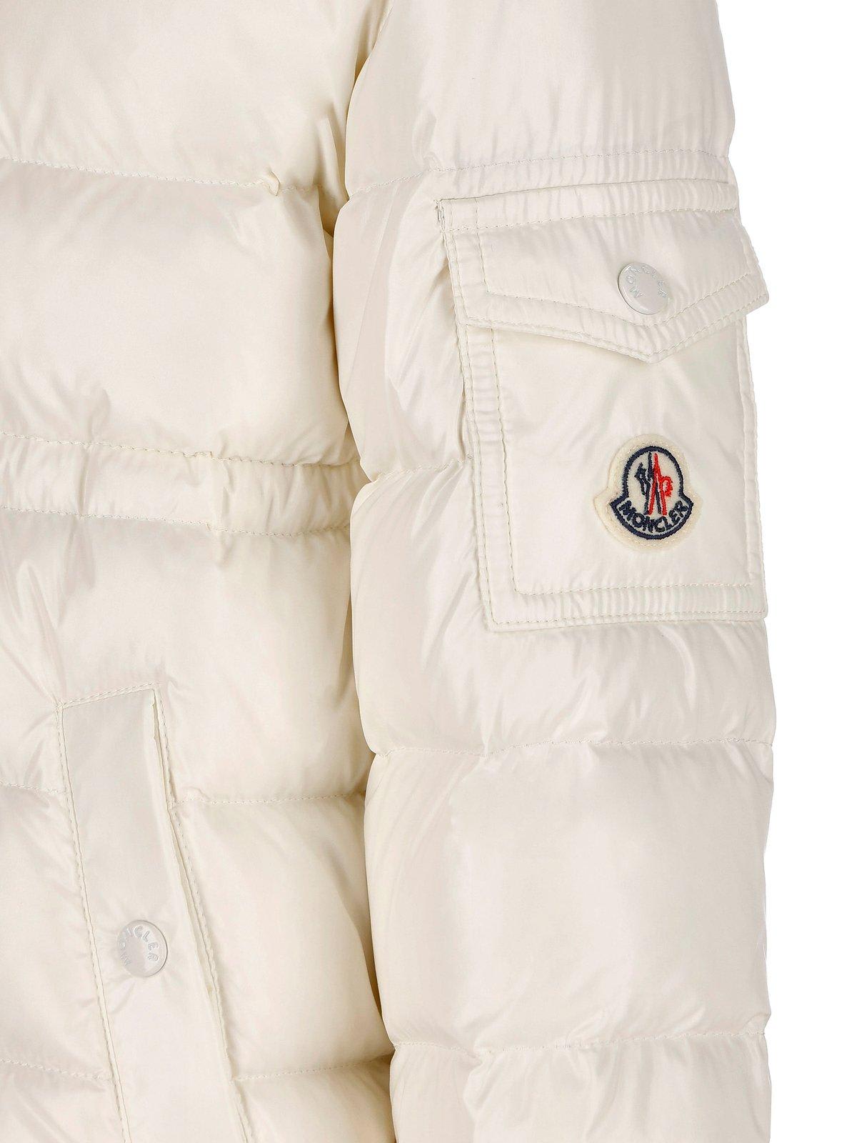 Shop Moncler Ebre Zip-up Hooded Jacket In White