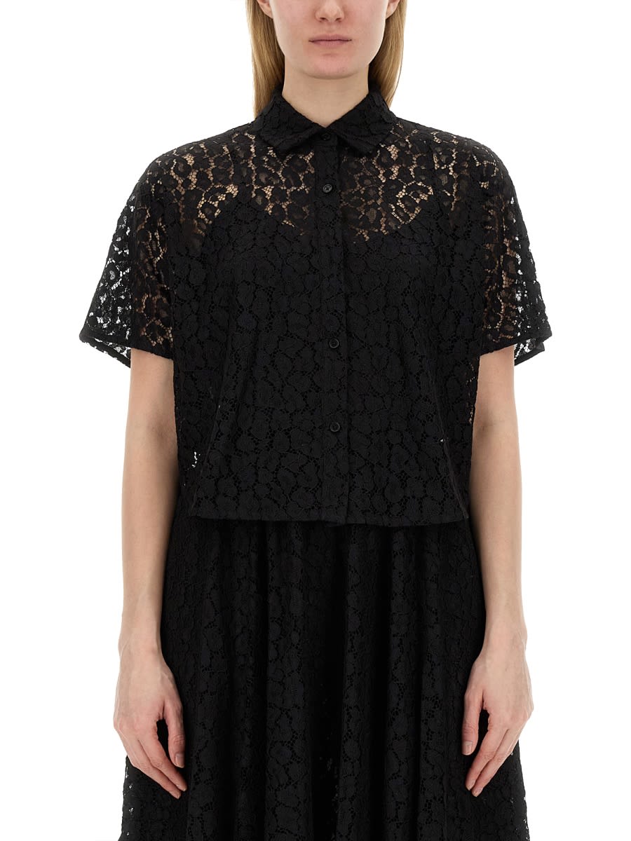 Shop Michael Kors Lace Shirt In Black
