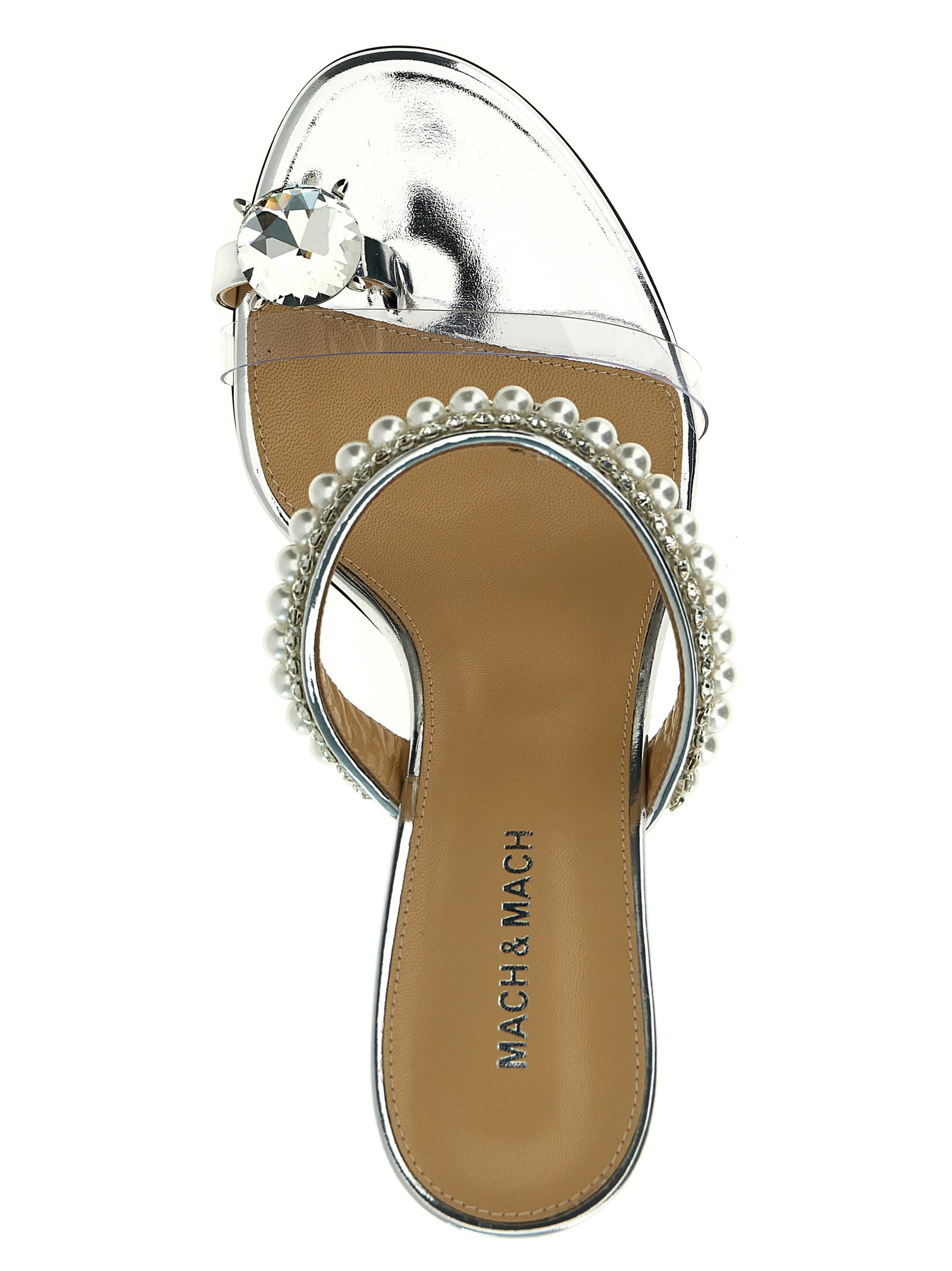 Shop Mach &amp; Mach Diamond Of Elizabeth Sandals In Silver