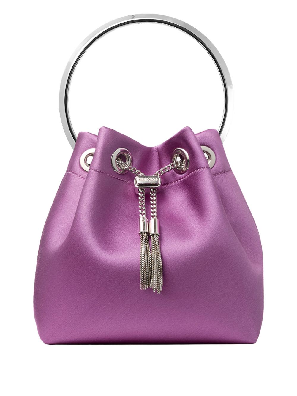 Jimmy Choo Bon Bon Leather Bucket Bag In Purple