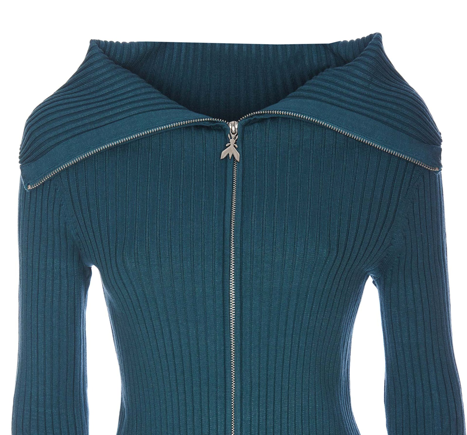 Shop Patrizia Pepe Zip Sweater In Blue